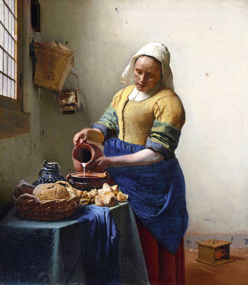             Fototapete "Dienstmagd mit Milchkrug" von Jan Vermeer
        