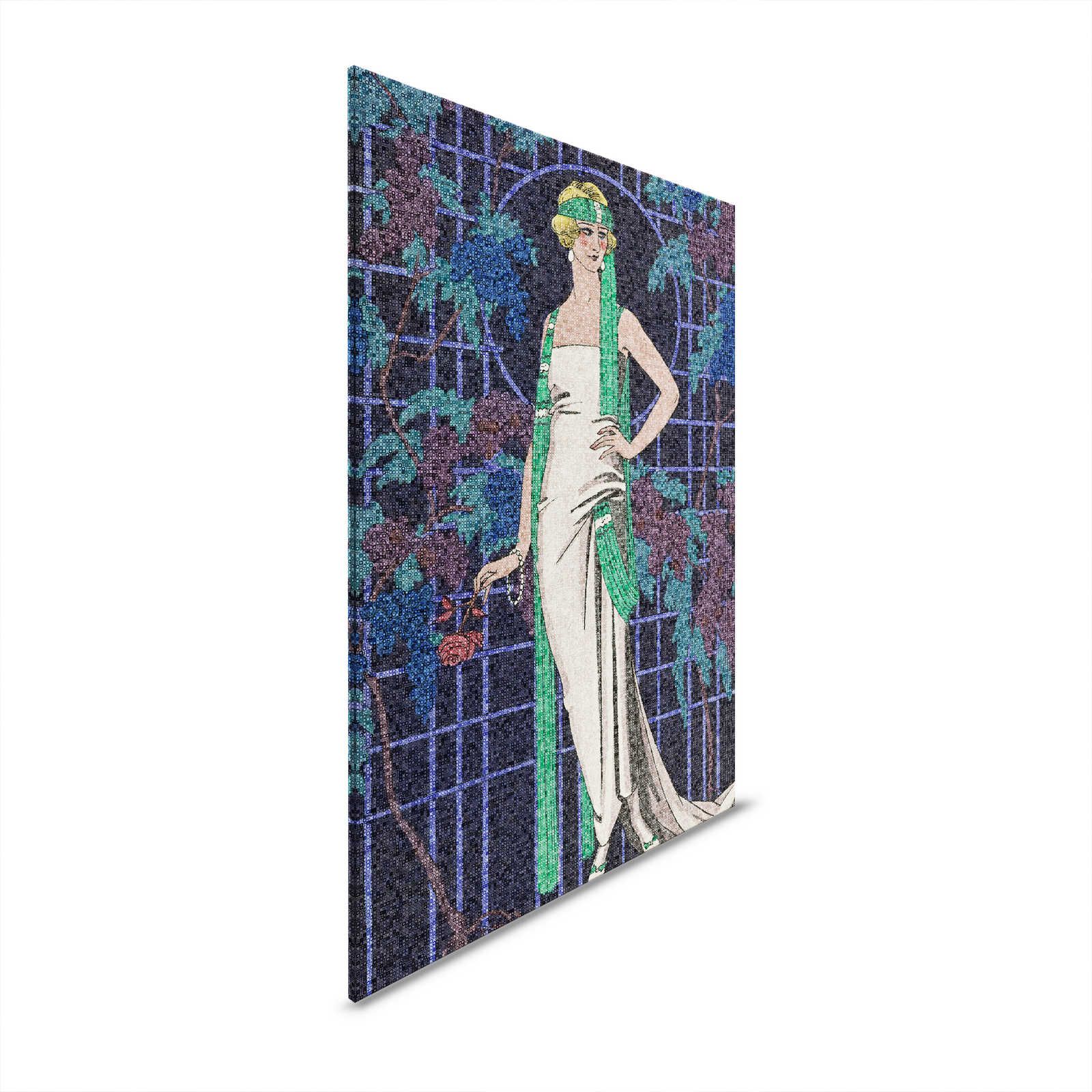 Scala 2 - Mosaik Leinwandbild Art Deko Frauen Motiv 20er Jahre Stil – 0,80 m x 1,20 m
