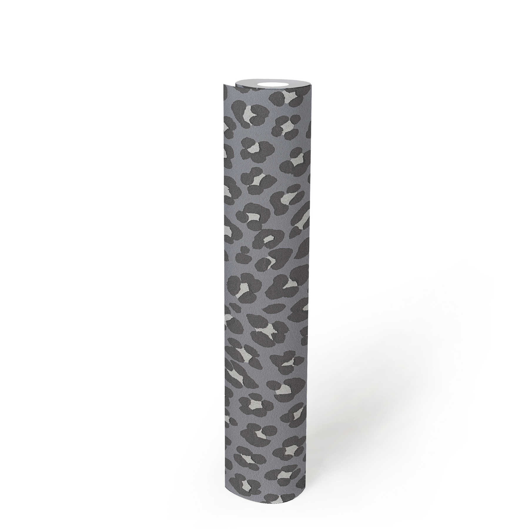             Silberne Tapete mit Animal Print Leopard – Metallic
        