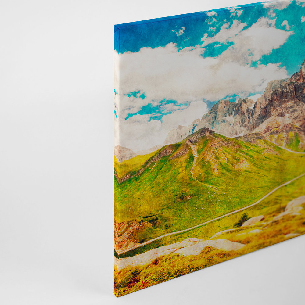             Dolomiti 1 - Leinwandbild Dolomiten Retro Fotografie - Löschpapier – 0,90 m x 0,60 m
        