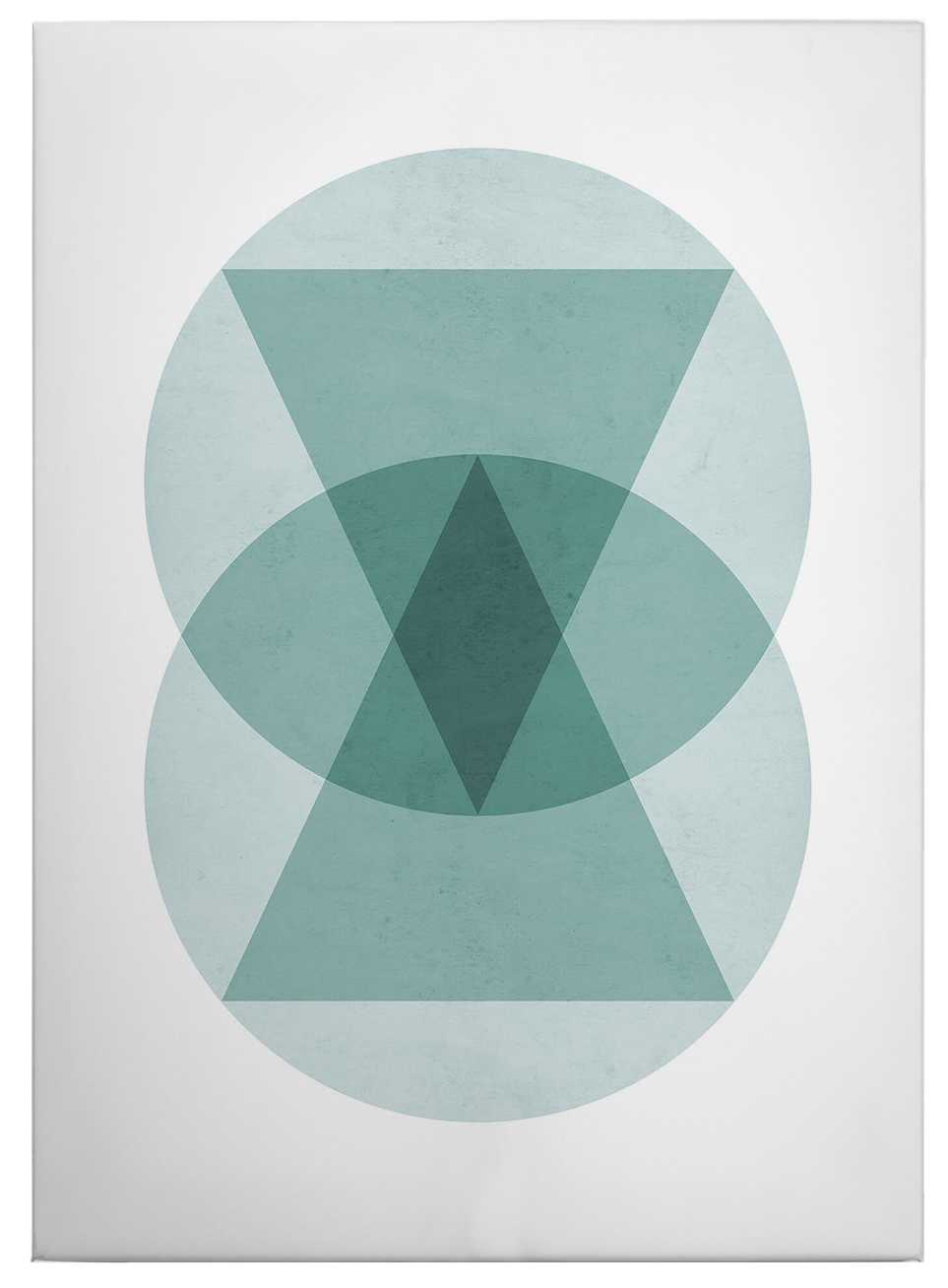             Leinwandbild geometrisches Muster Kreise Dreiecke – 0,50 m x 0,70 m
        