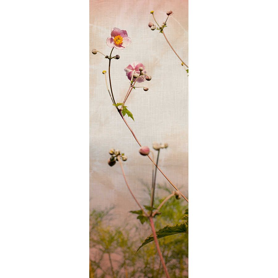 Moderne Fototapete Blumen Zeichnung auf Premium Glattvlies
