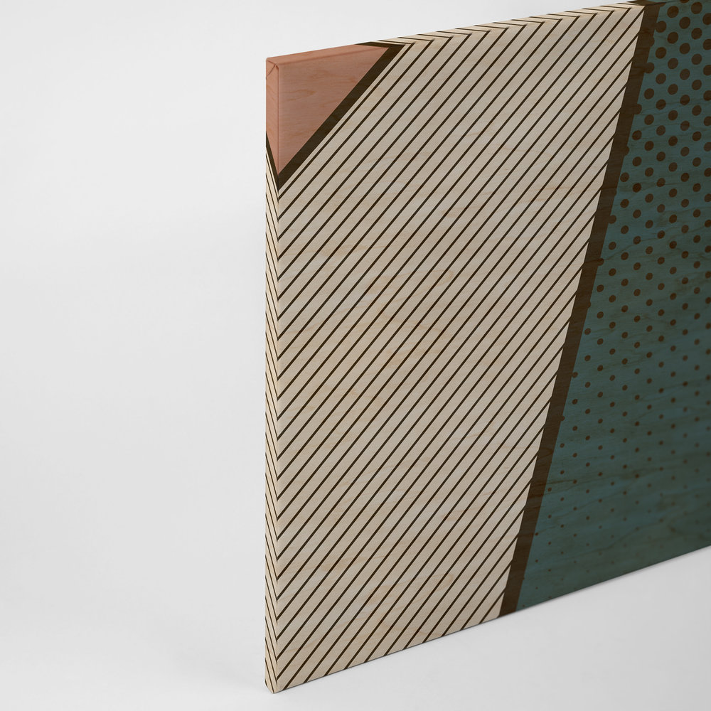             Bird gang 1 - gemustertes Leinwandbild, Sperrholz Struktur mit modernes Farbflächen – 0,90 m x 0,60 m
        
