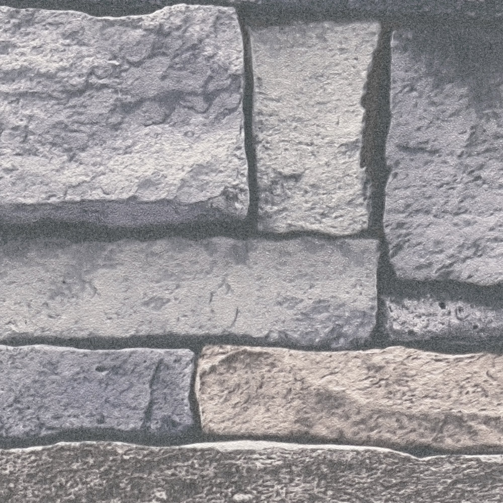             Vliestapete in Steinoptik mit Natursteinmauer – Grau, Beige, Braun
        
