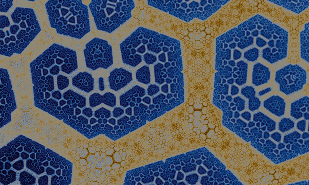             Fototapete Geometrische Waben – Braun, Blau
        