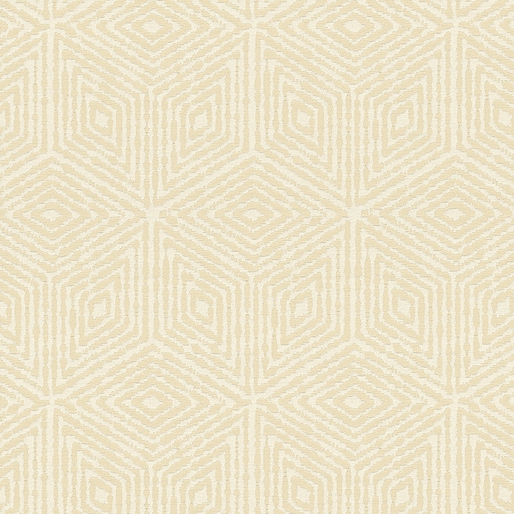             Grafik Tapete geometrisches Rauten & Hexagon Muster – Beige, Creme, Gelb
        