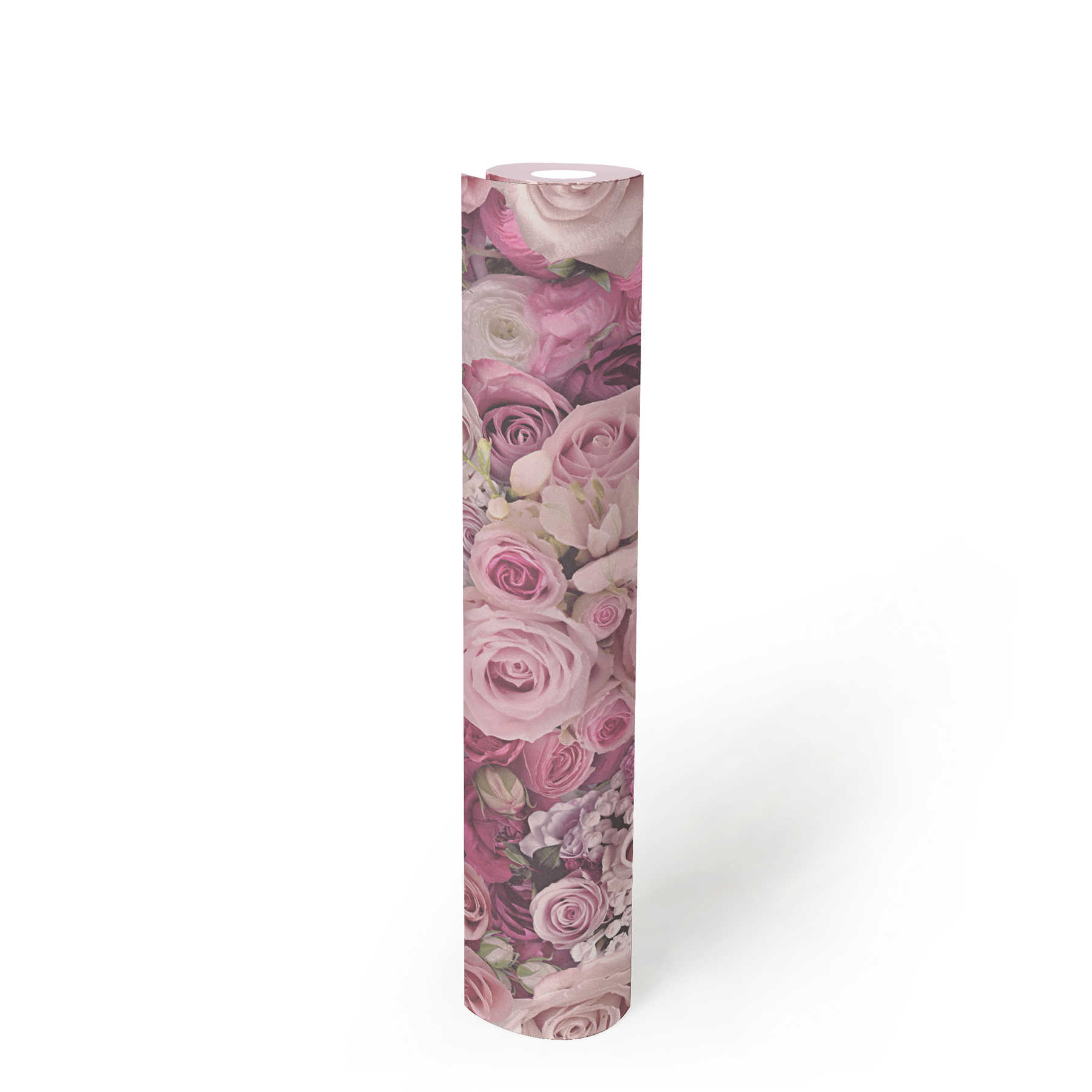             3D Vliestapete Rosen Blüten Motiv – Violett
        