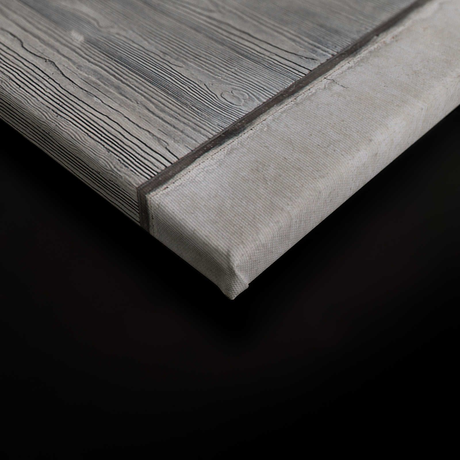             Betonplatten Leinwandbild mit Bretterschalung und Holzmaserung – 0,90 m x 0,60 m
        