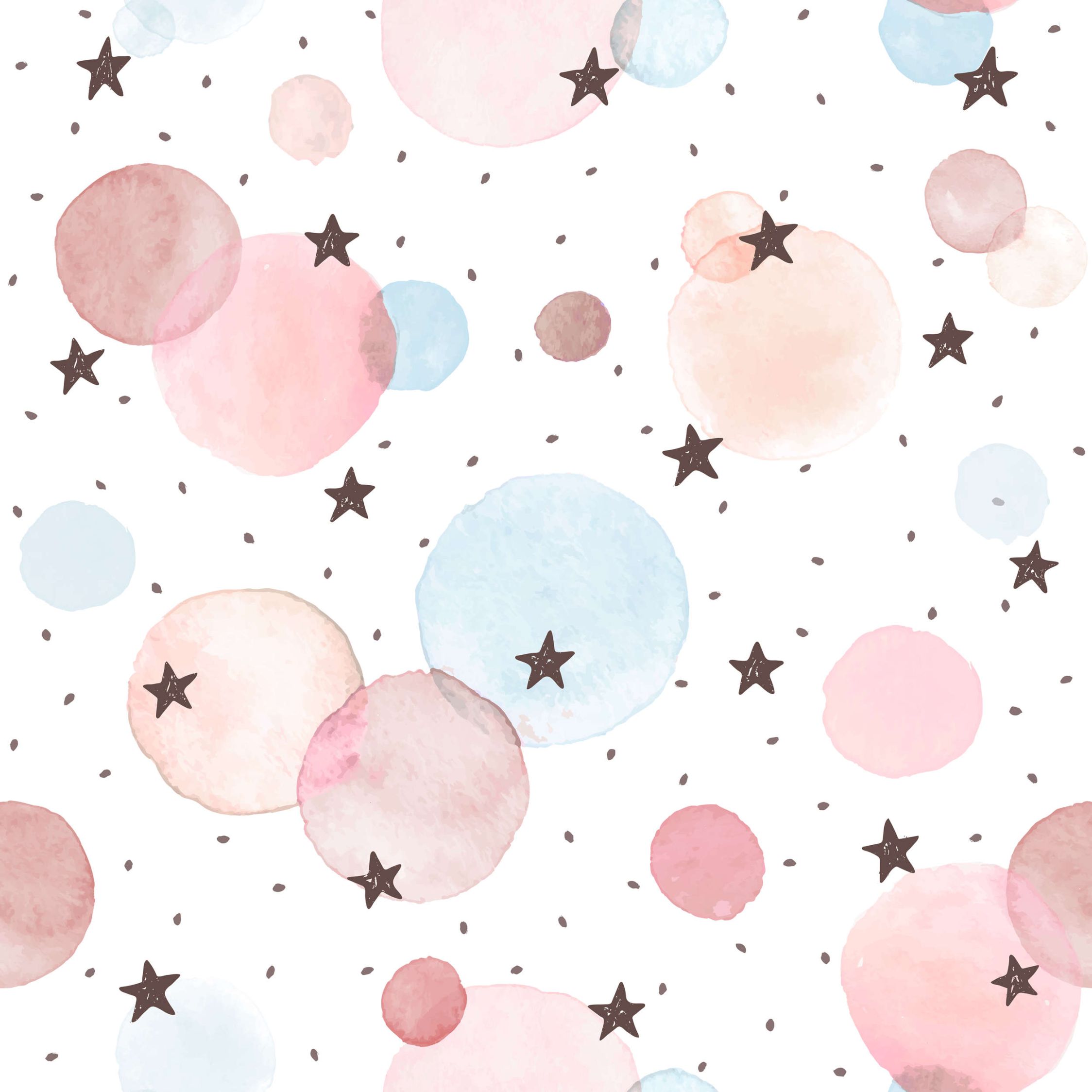             Fototapete fürs Kinderzimmer mit Sternen, Punkten und Kreisen – Glattes & perlmutt-schimmerndes Vlies
        