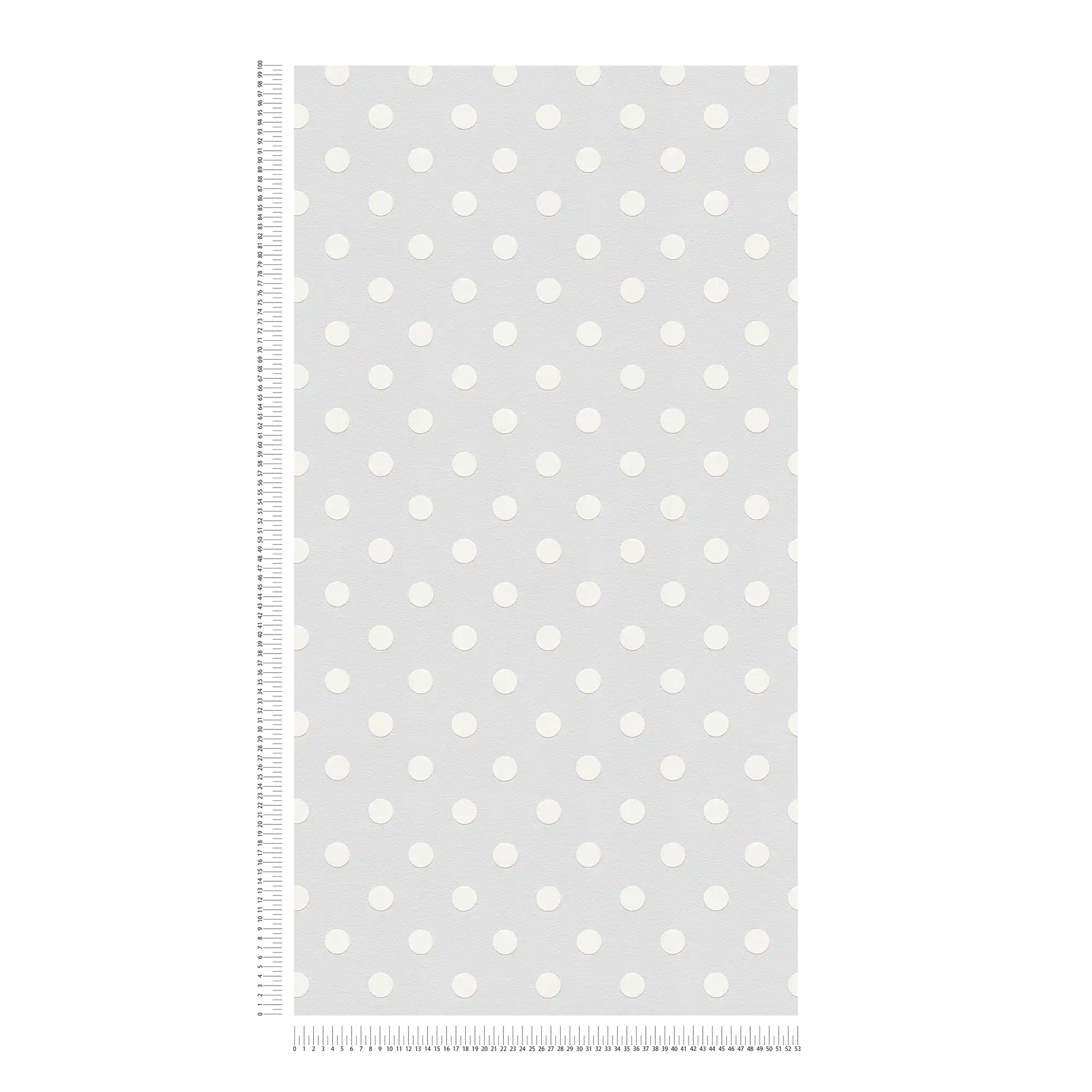             Gepunktete Tapete Polka Dots Design – Grau, Weiß
        