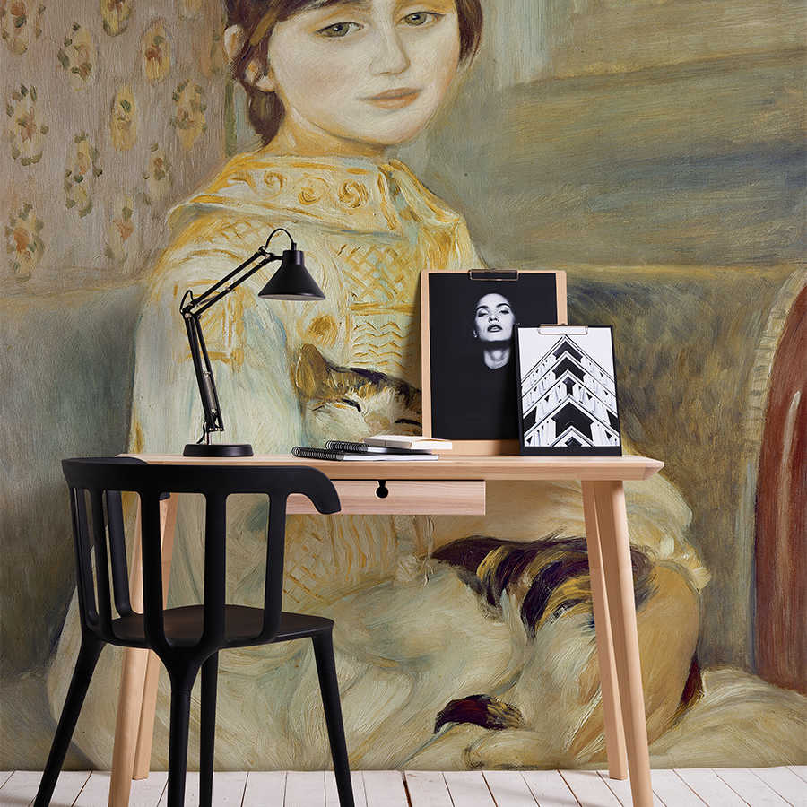         Fototapete "Mademoiselle Julie mit Katze" von Pierre Auguste Renoir
    