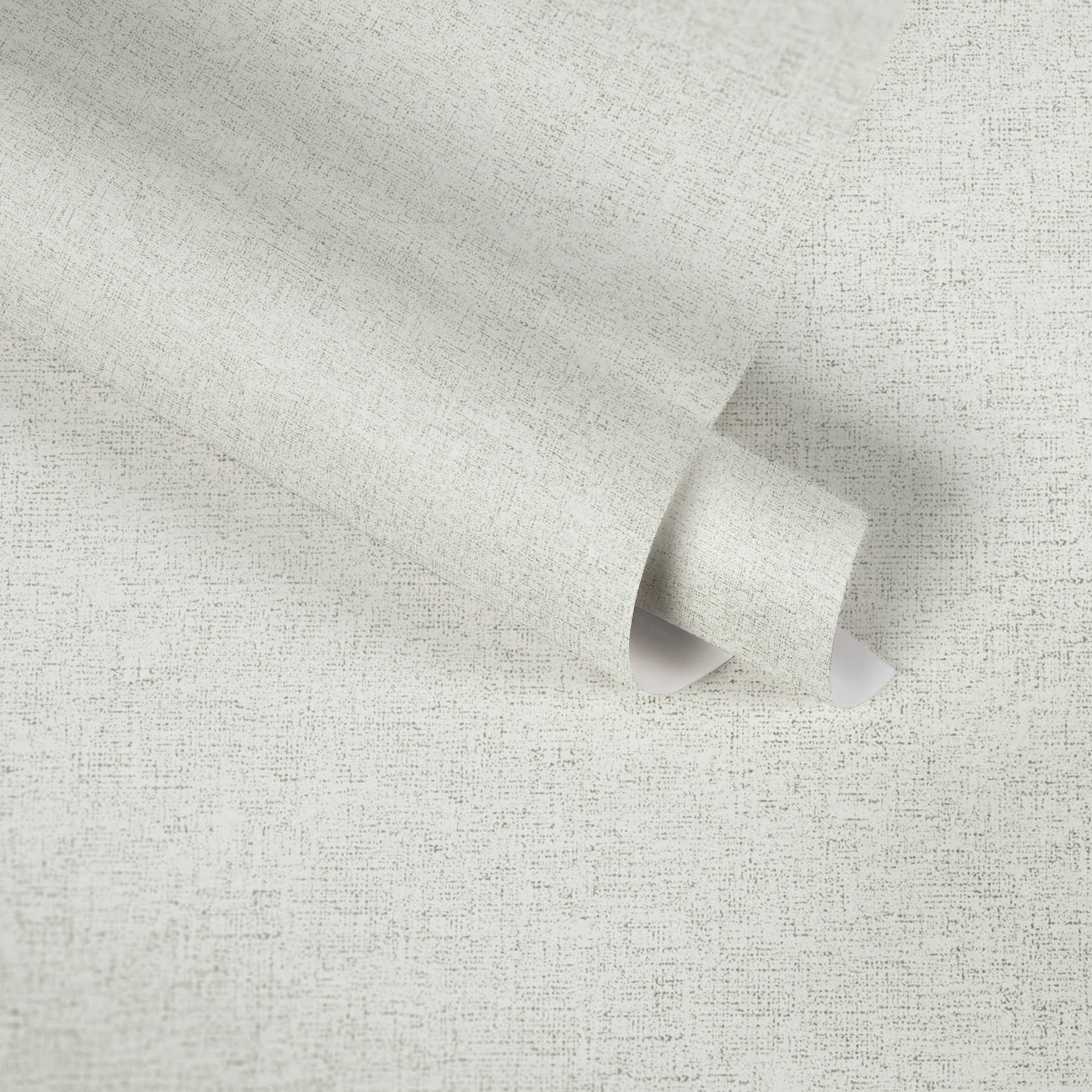             Tapete Textil Look mit melierter Struktur – Creme, Weiß
        
