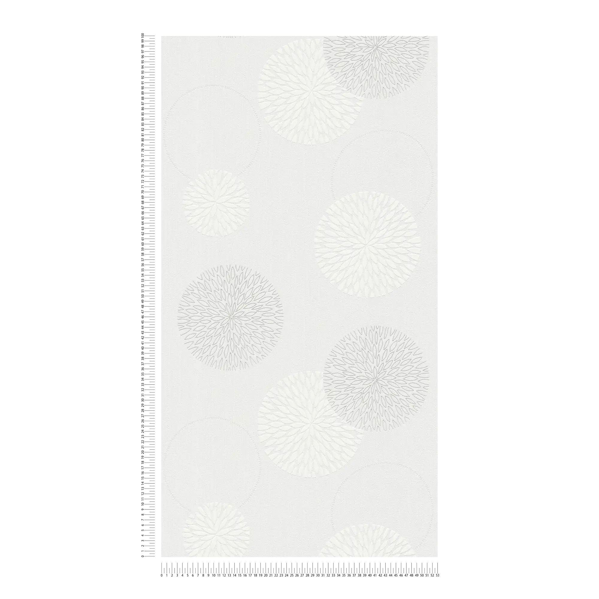             Vliestapete Blumen im abstrakten Design – Creme, Weiß
        