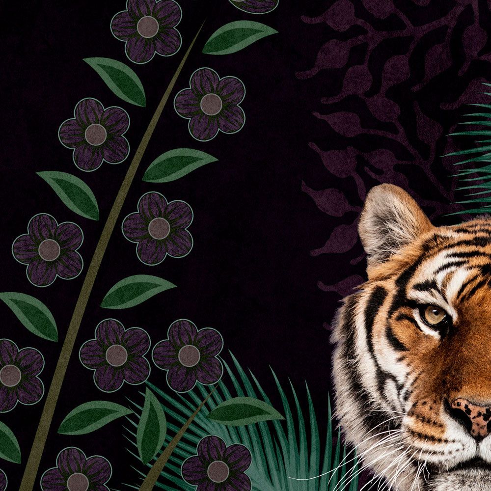             Fototapete »khan« - Abstraktes Jungle-Motiv mit Tiger – Leicht strukturiertes Vlies
        