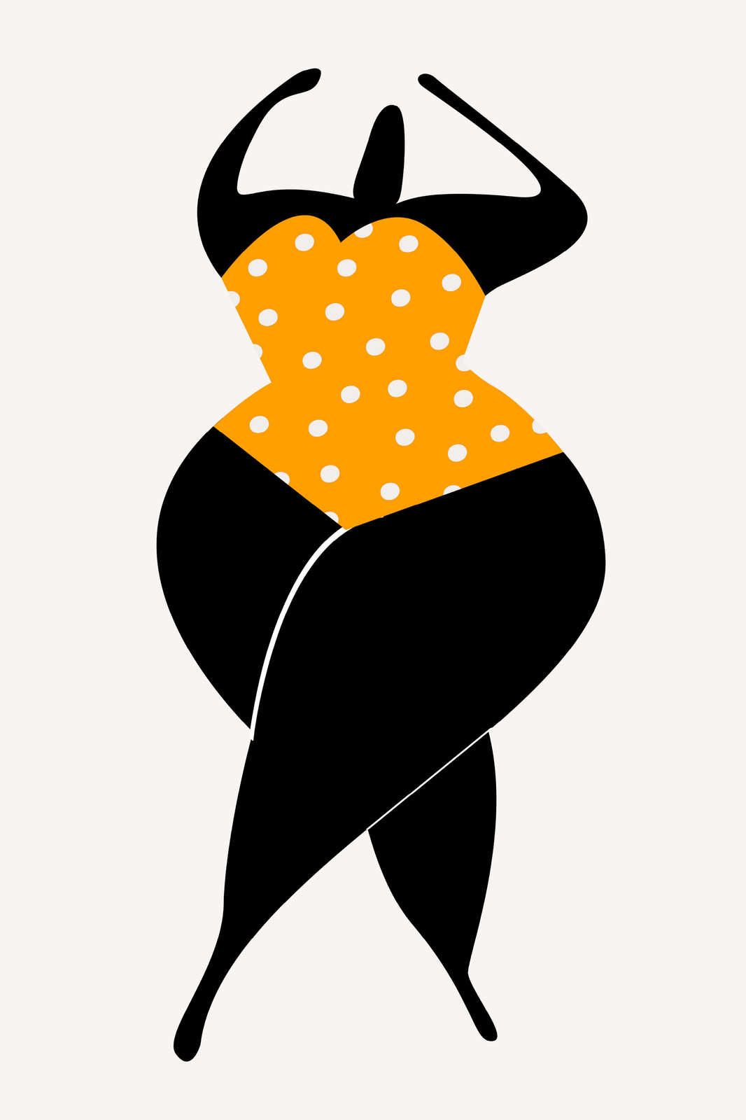             Kunst Leinwandbild Frauen Figur im Badeanzug | gelb – 0,90 m x 0,60 m
        