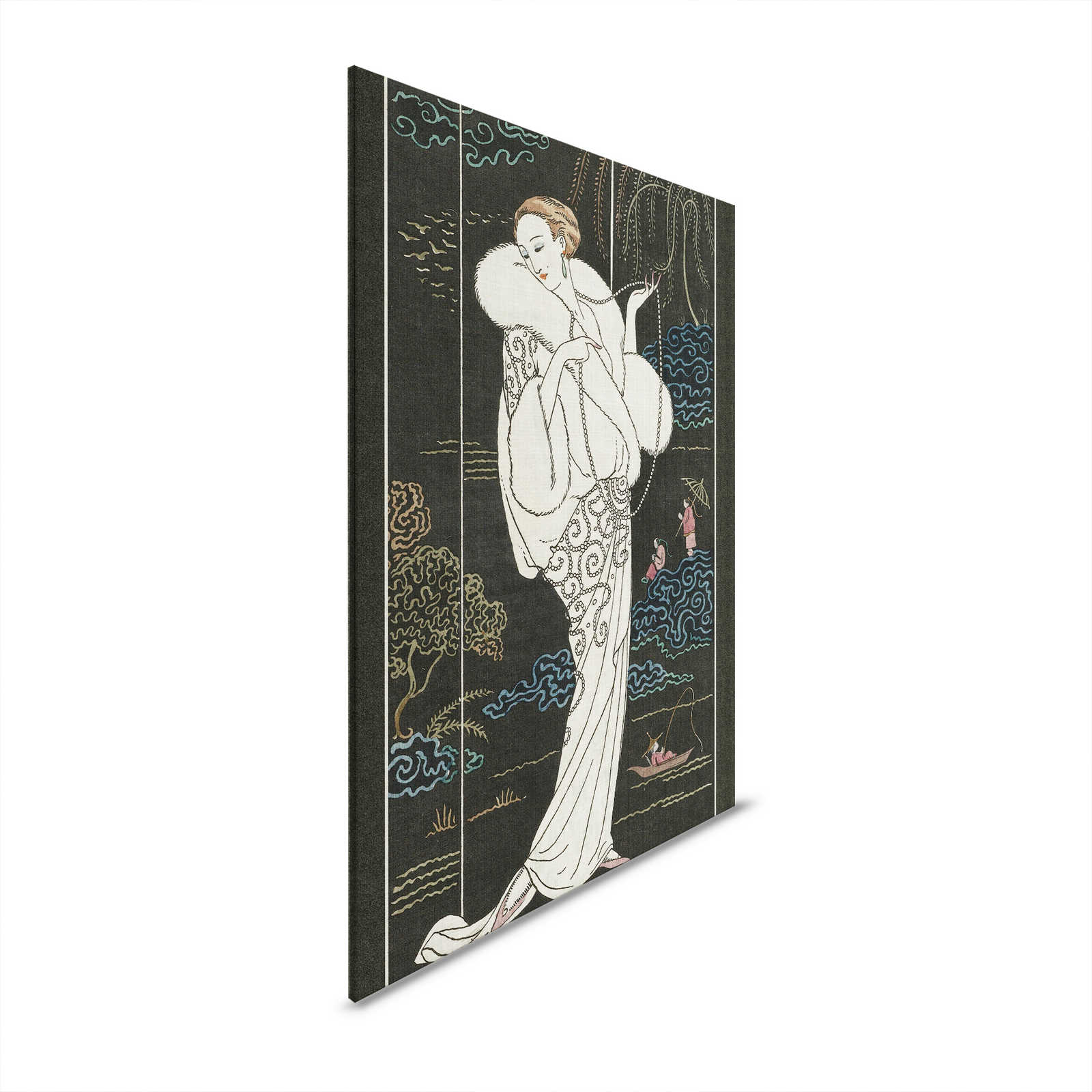 Adlon 3 - Leinwandbild Dame im Pelz Asian Design – 0,80 m x 1,20 m
