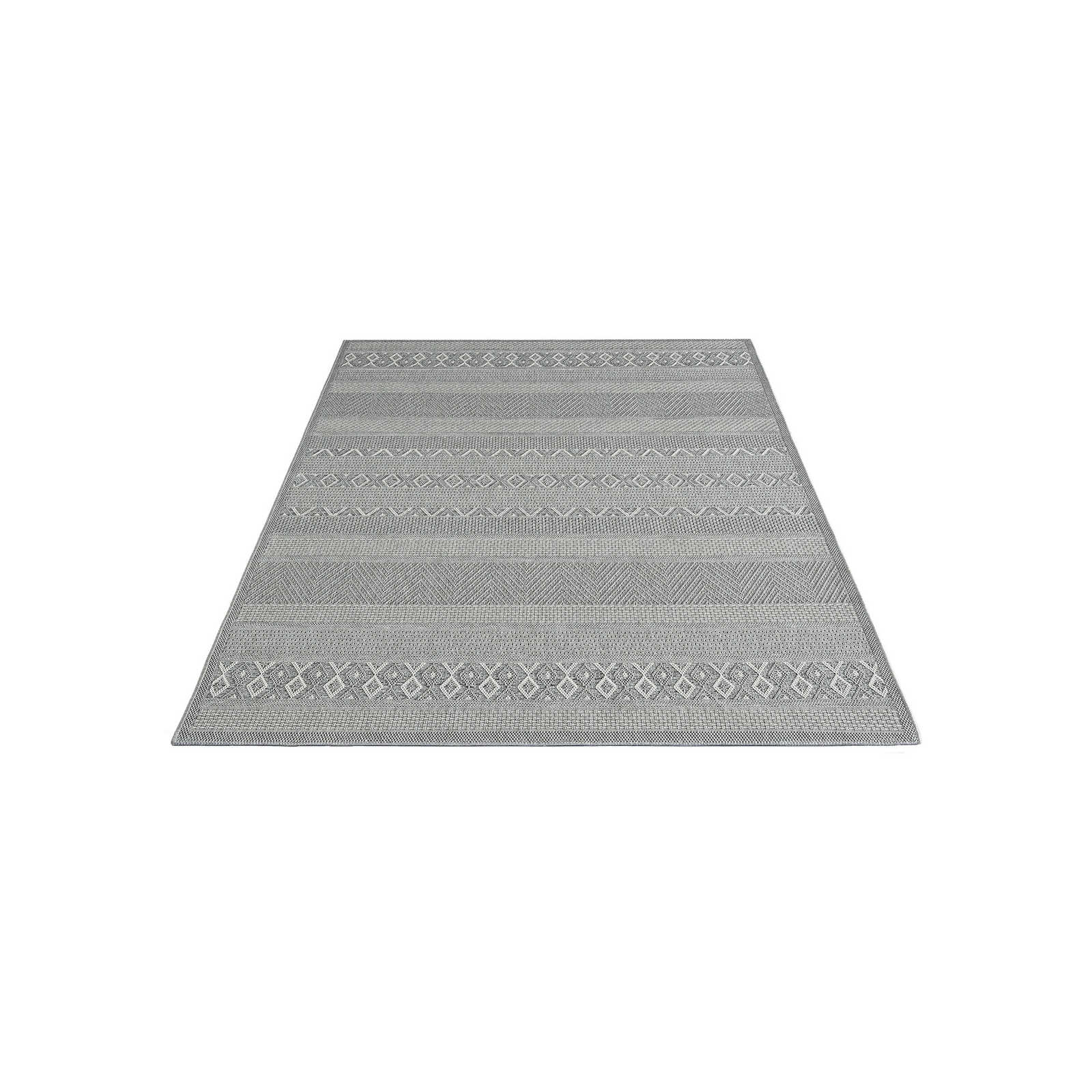 Schlicht Bemusterter Outdoor Teppich in Grau – 200 x 140 cm
