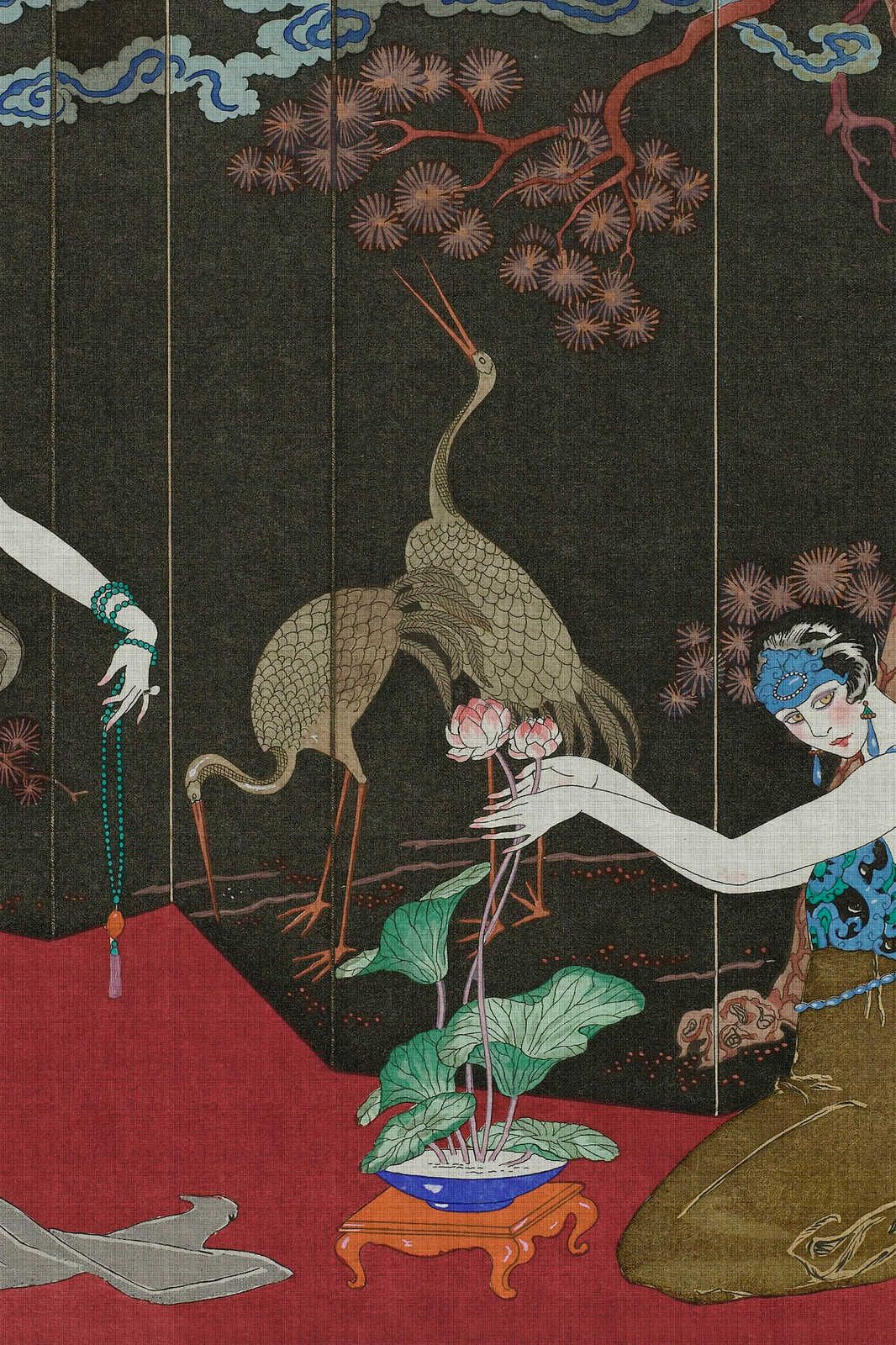             Babylon 1 - Leinwandbild Kunstdruck Klassisch Asiatisch Inspiriert – 1,20 m x 0,80 m
        