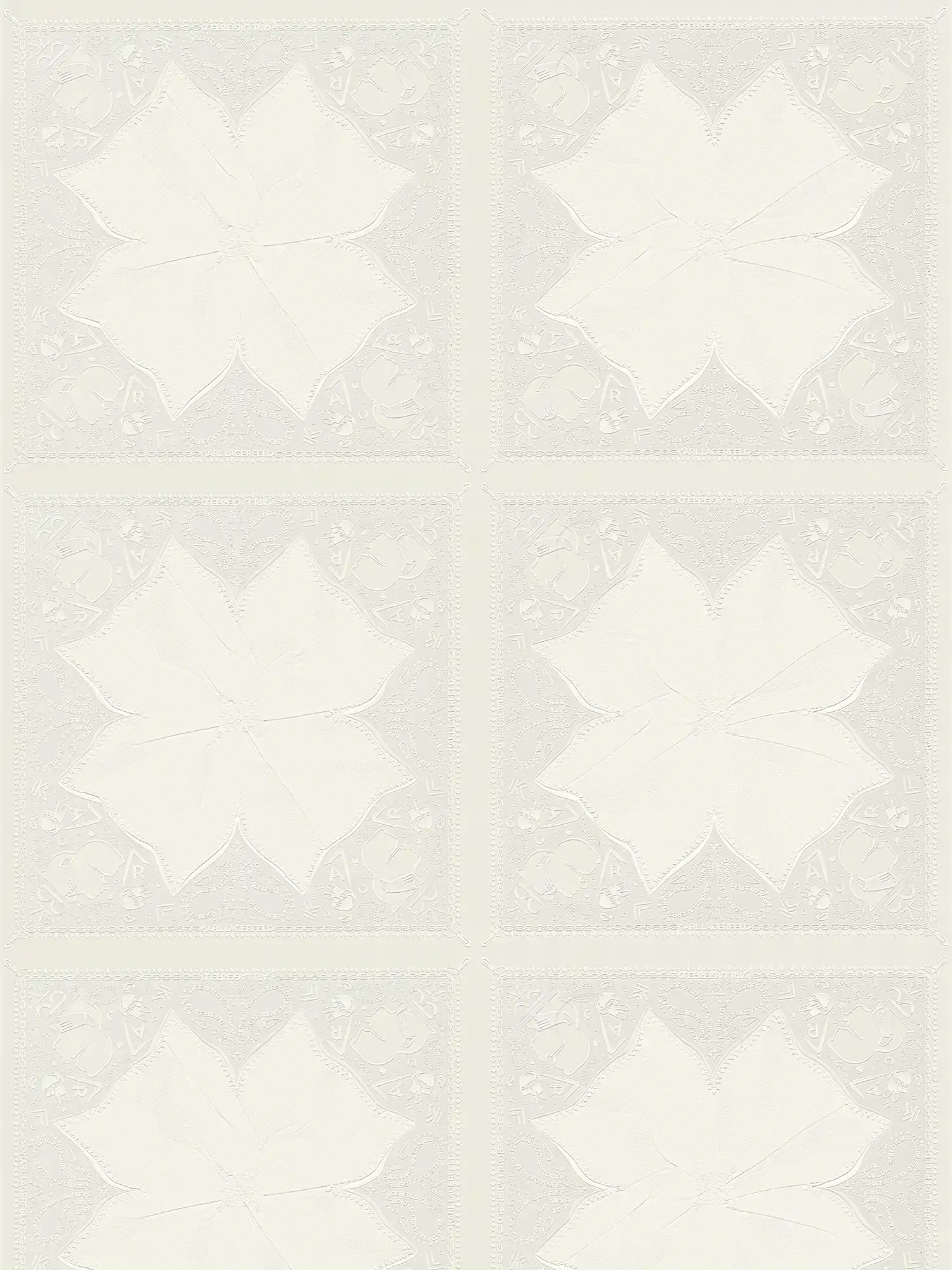 Karl LAGERFELD Tapete Krawatte & Doodle Art – Weiß
