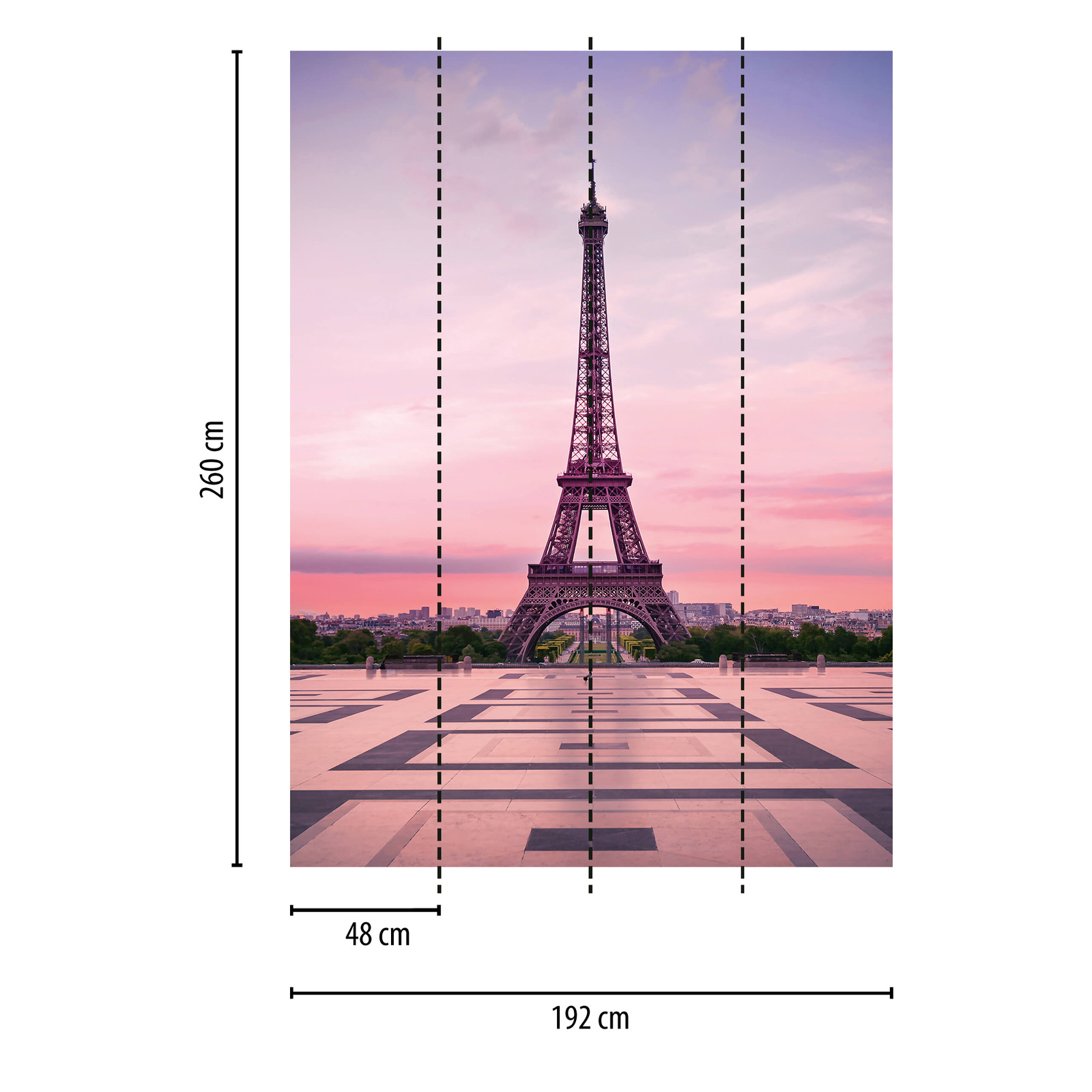             Eiffelturm Fototapete Paris bei Sonnenuntergang
        