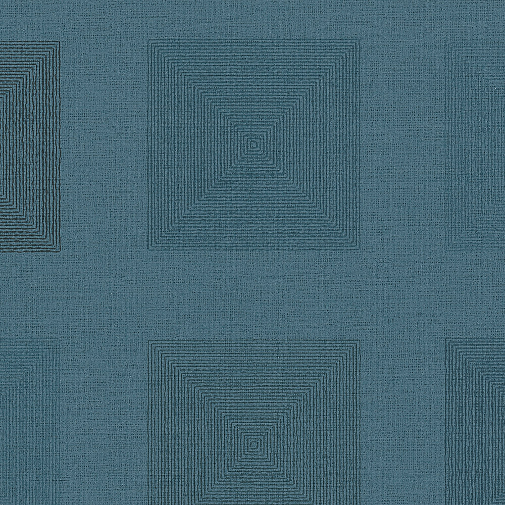             Afrikanische Tapete Grafik Muster mit Metallic-Effekt – Blau
        