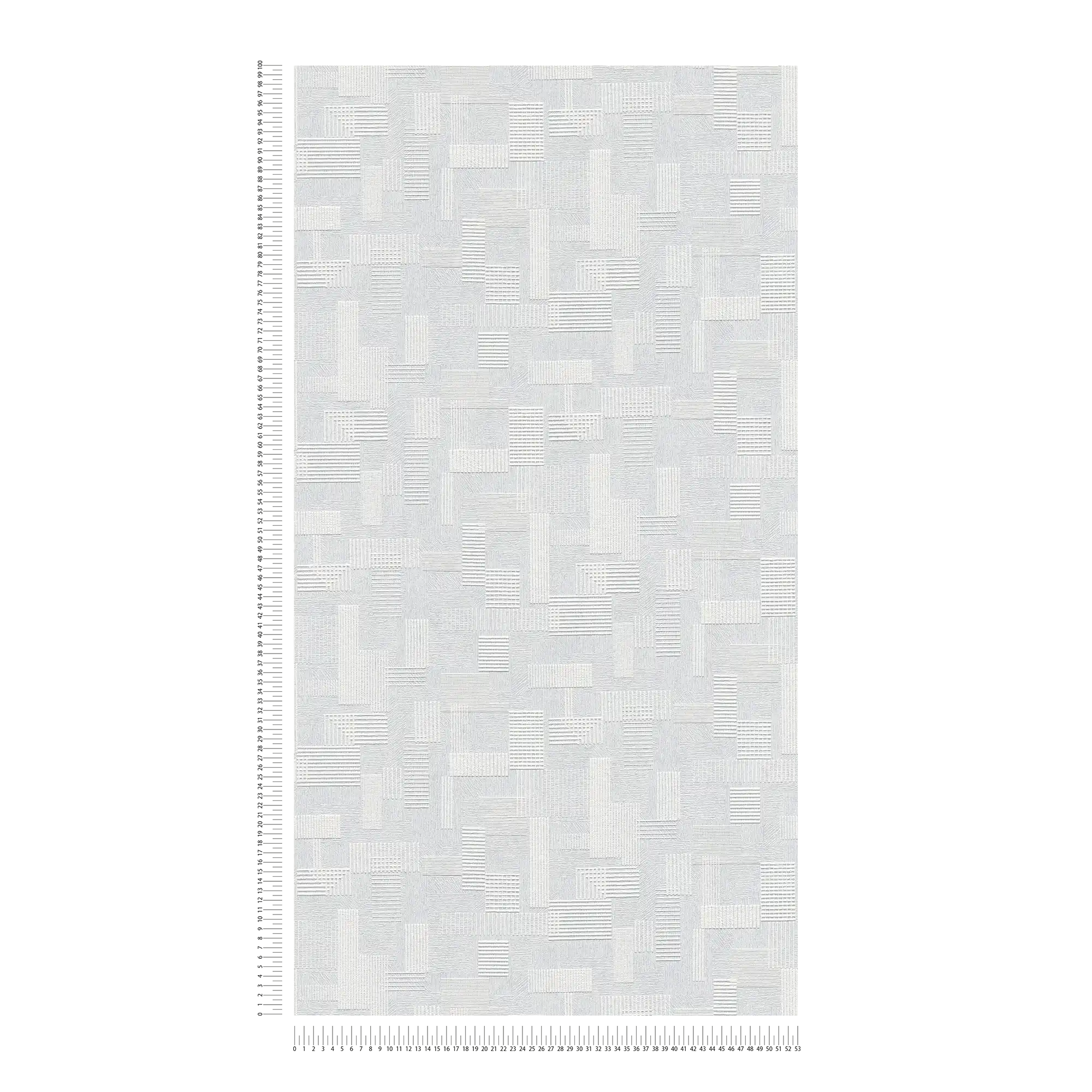             Retrotapete mit geometrischem Design und 3D-Effekt – Überstreichbar, Weiß
        