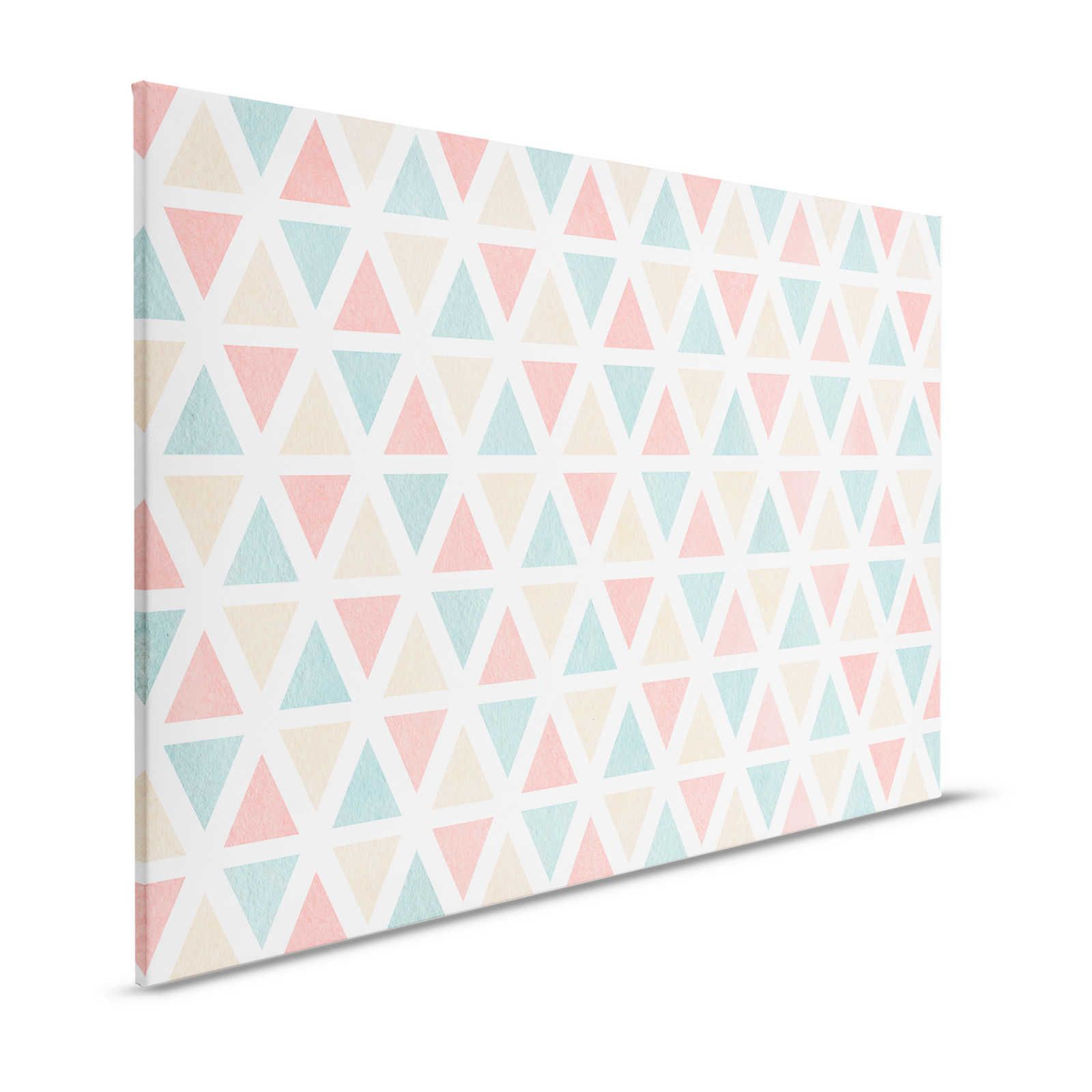Leinwand grafisches Muster mit bunten Dreiecken – 120 cm x 80 cm
