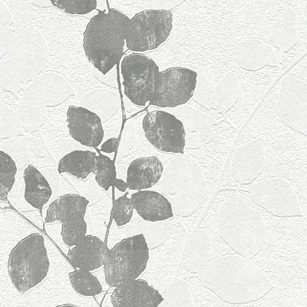             Natur Design Tapete mit Blättern & Struktureffekt – Creme
        