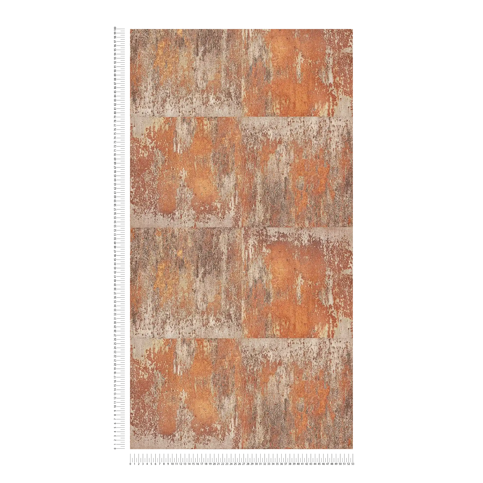             Vliestapete Patina-Design mit Rost und Kupfereffekten – Orange, Braun, Kupfer
        