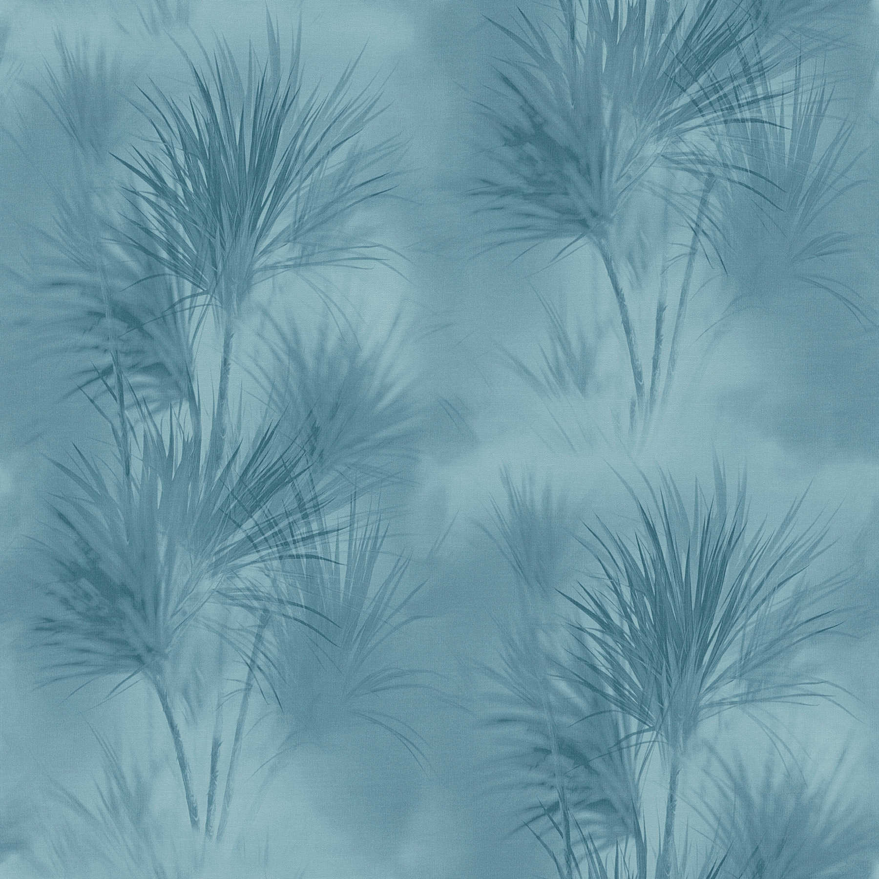 Vliestapete exotisches Blättermuster, natürlich – Blau
