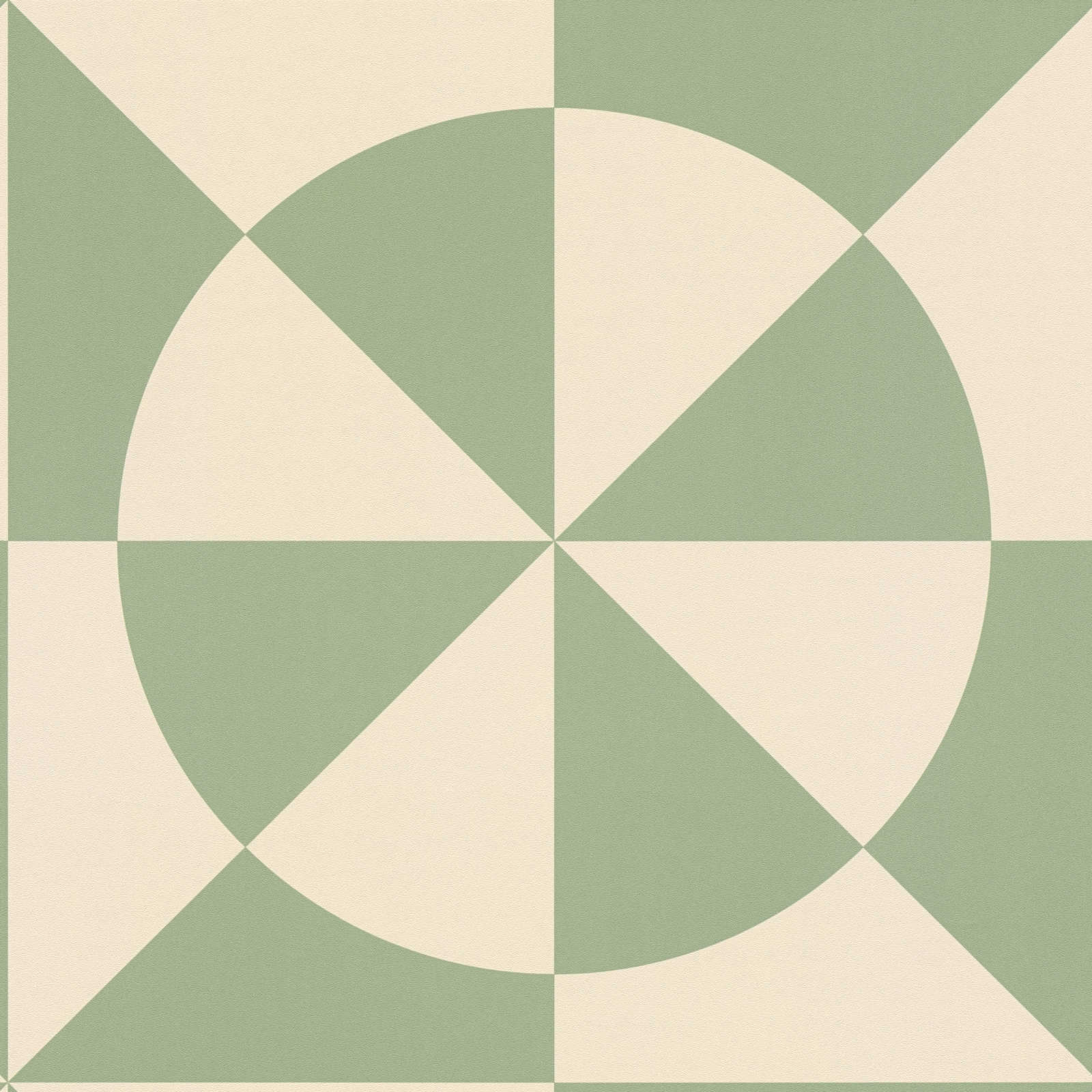             Vliestapete mit Kreismuster & geometrischen Formen – Beige, Grün
        