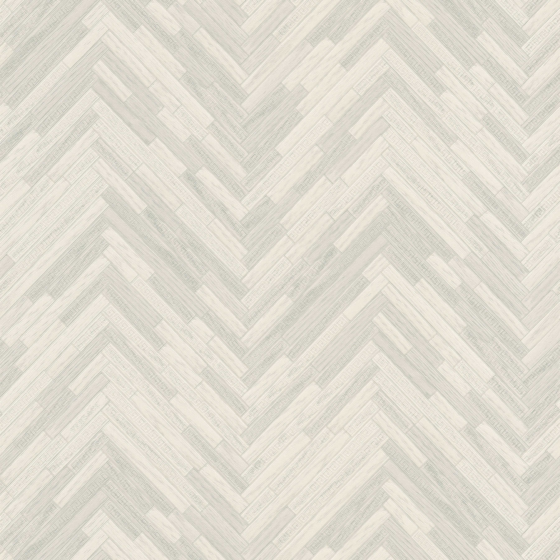 VERSACE Home Tapete elegante Holzoptik – Grau, Weiß
