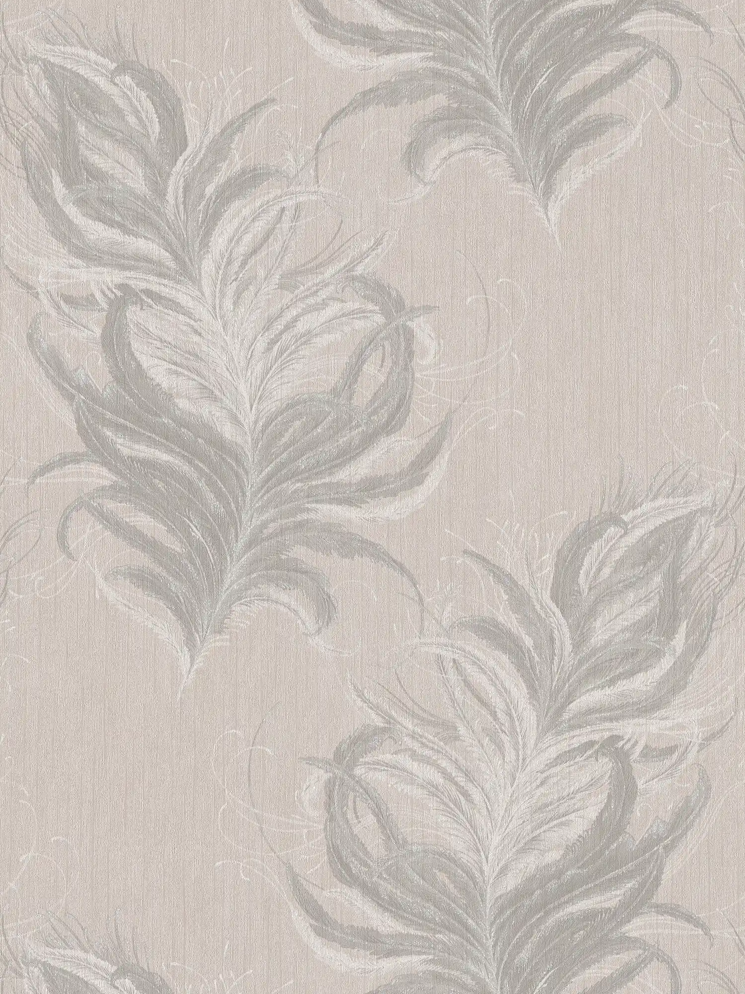         Vliestapete mit Federn Design & Struktur Glanzeffekt – Grau, Weiß
    