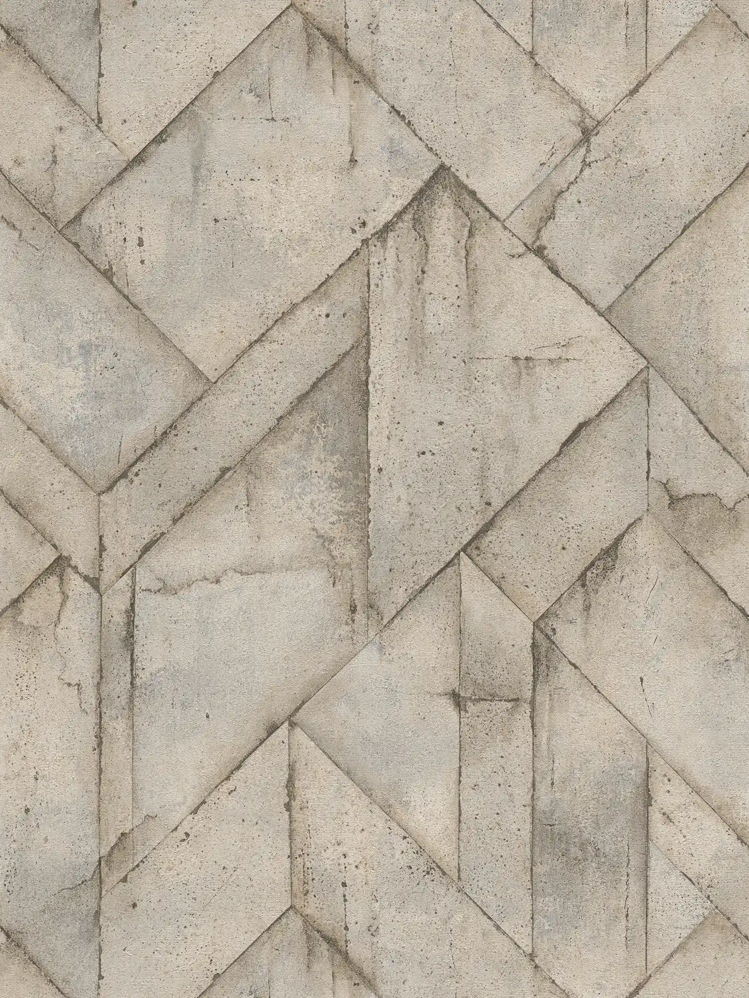         Betonoptik Tapete rustikal & geometrisches Design – Beige, Braun, Grau
    