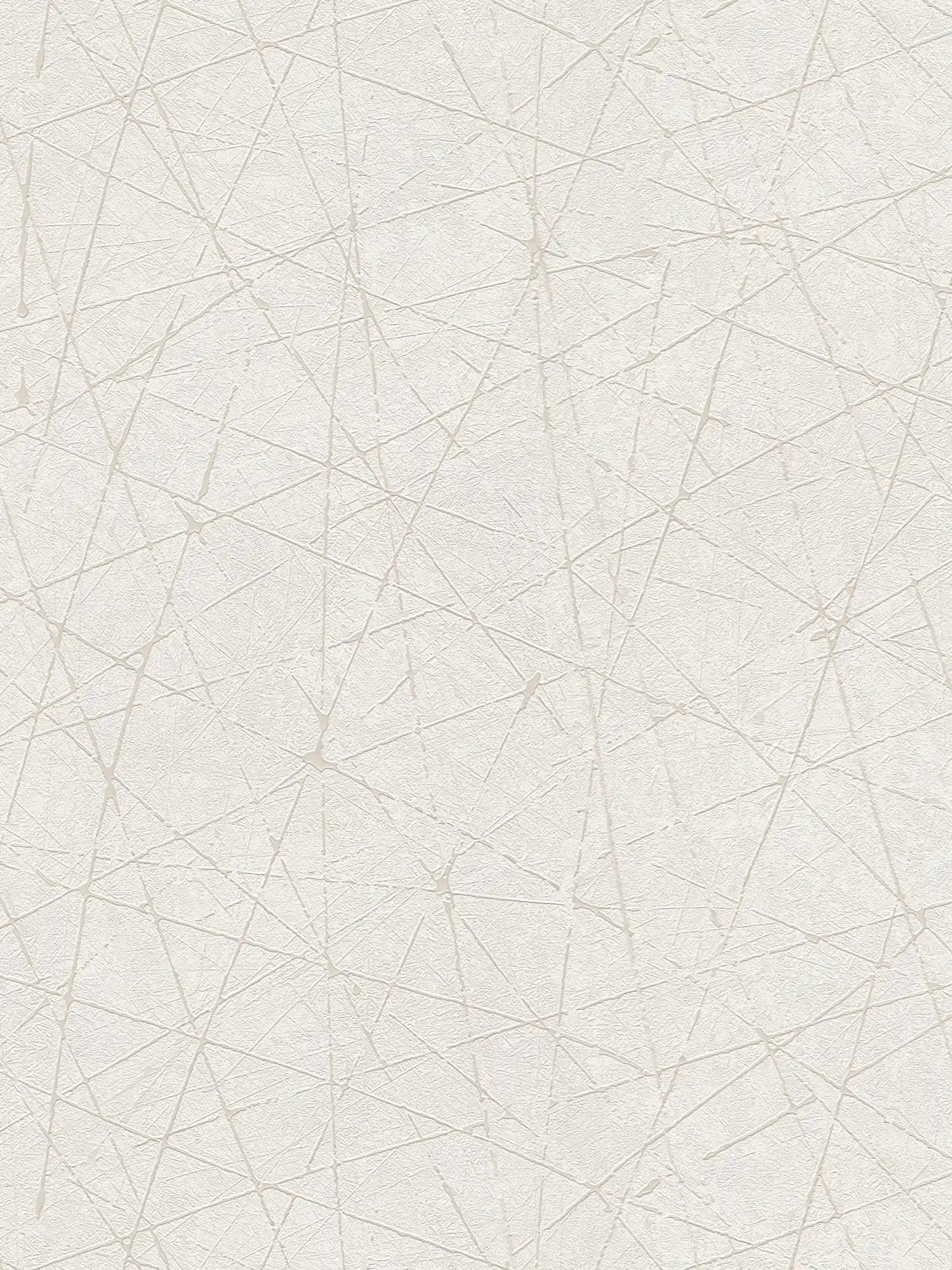         Vliestapete mit grafischen Linienmuster – Weiß, Creme, Silber
    