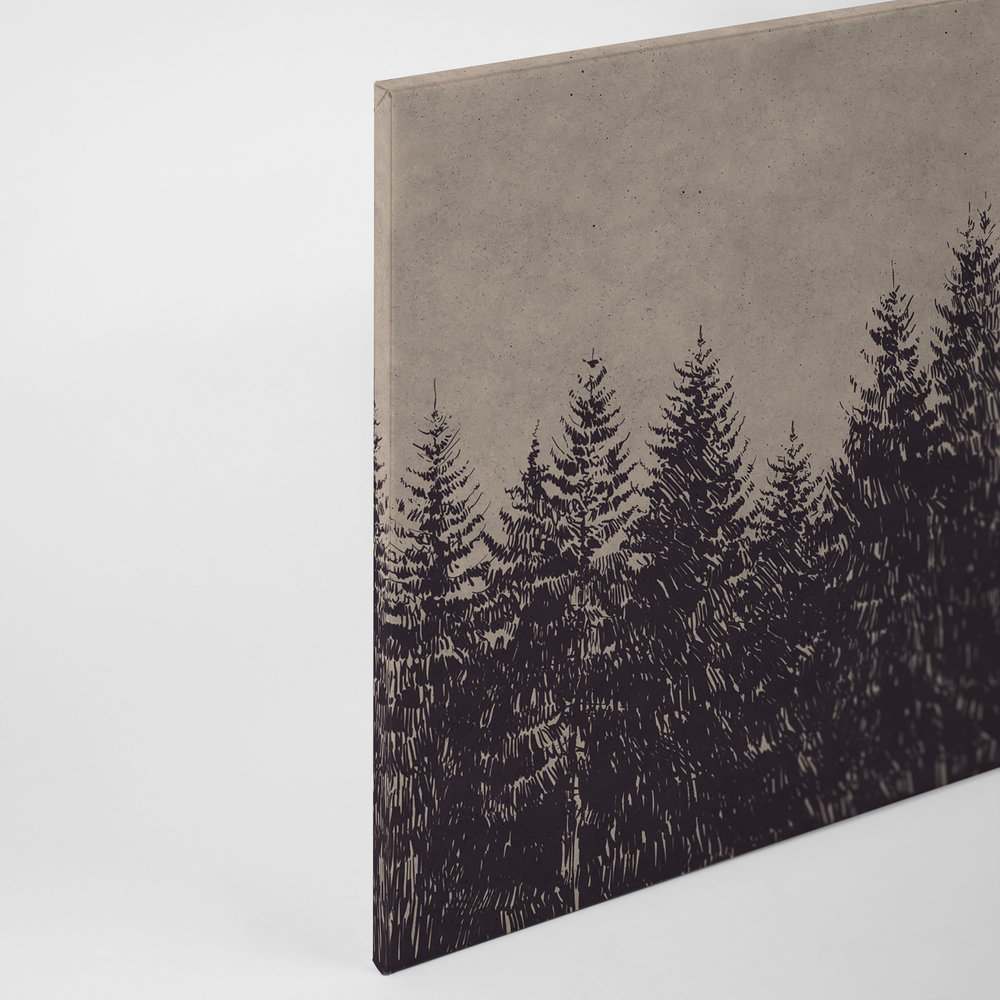            Leinwandbild Wald Tannen im Zeichenstil – 0,90 m x 0,60 m
        
