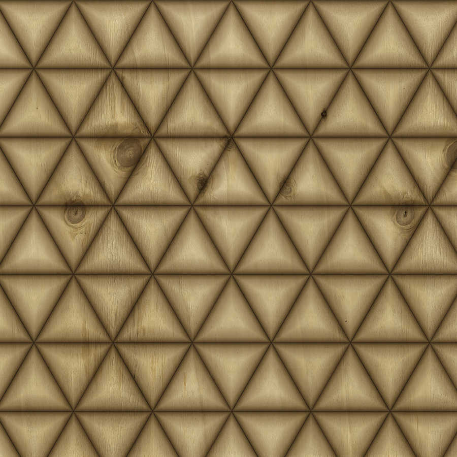 Fototapete geometrisches Dreiecks Muster in Holzoptik – Braun, Beige
