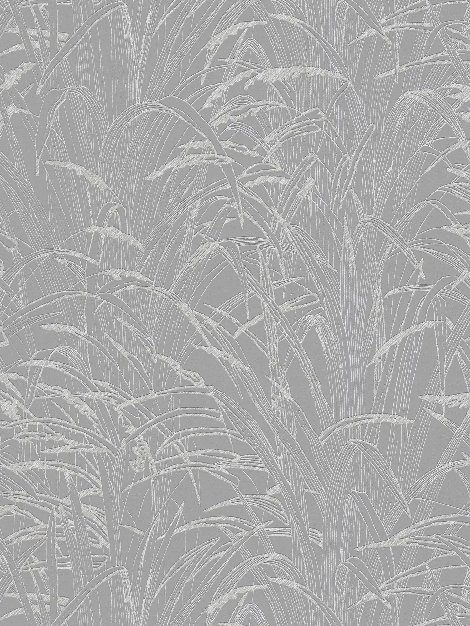 Natur Tapete Schilfblatt mit Metallic Farbe – Grau
