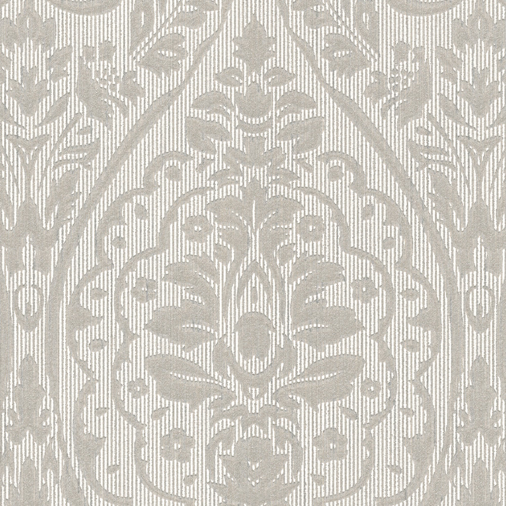             Kolonial Stil Vliestapete florales Muster & Struktureffekt – Creme
        