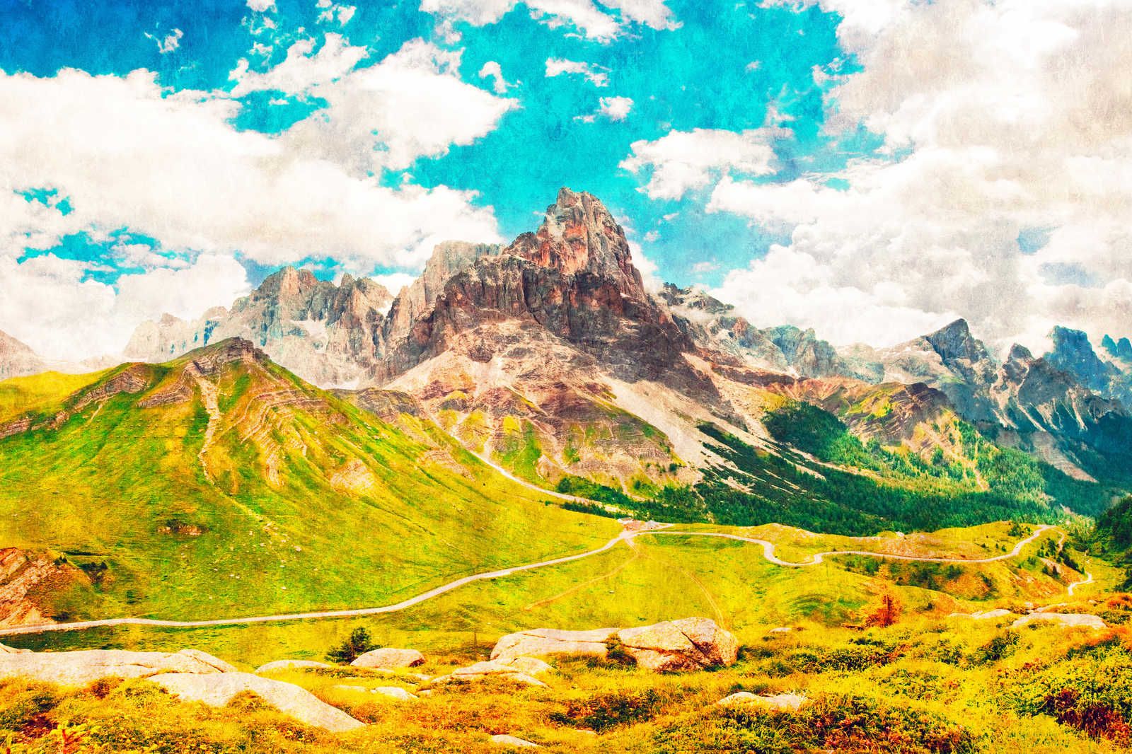            Dolomiti 1 - Leinwandbild Dolomiten Retro Fotografie – 1,20 m x 0,80 m
        