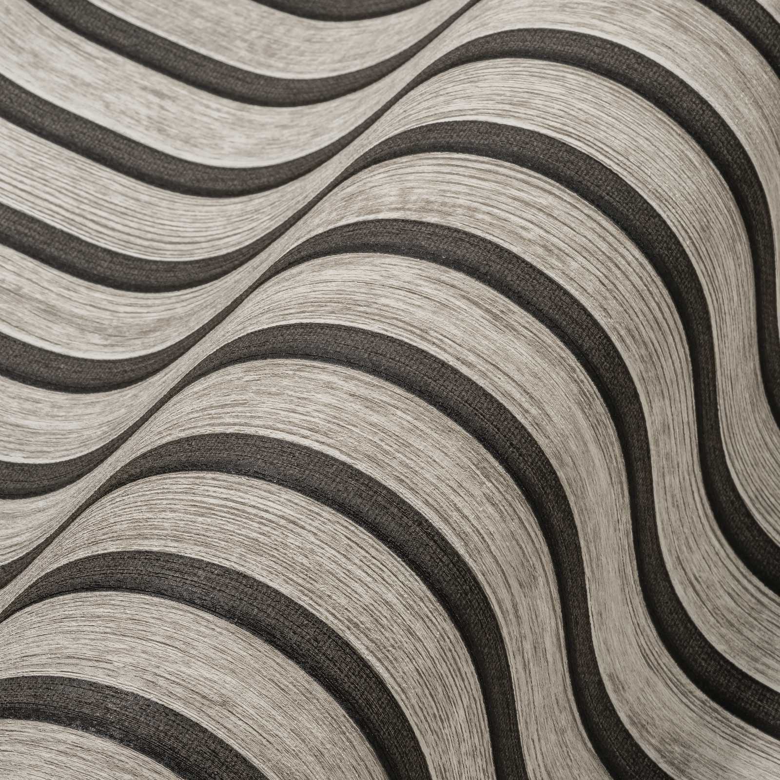             Holzpaneel Tapete mit feiner Struktur – Grau, Schwarz
        
