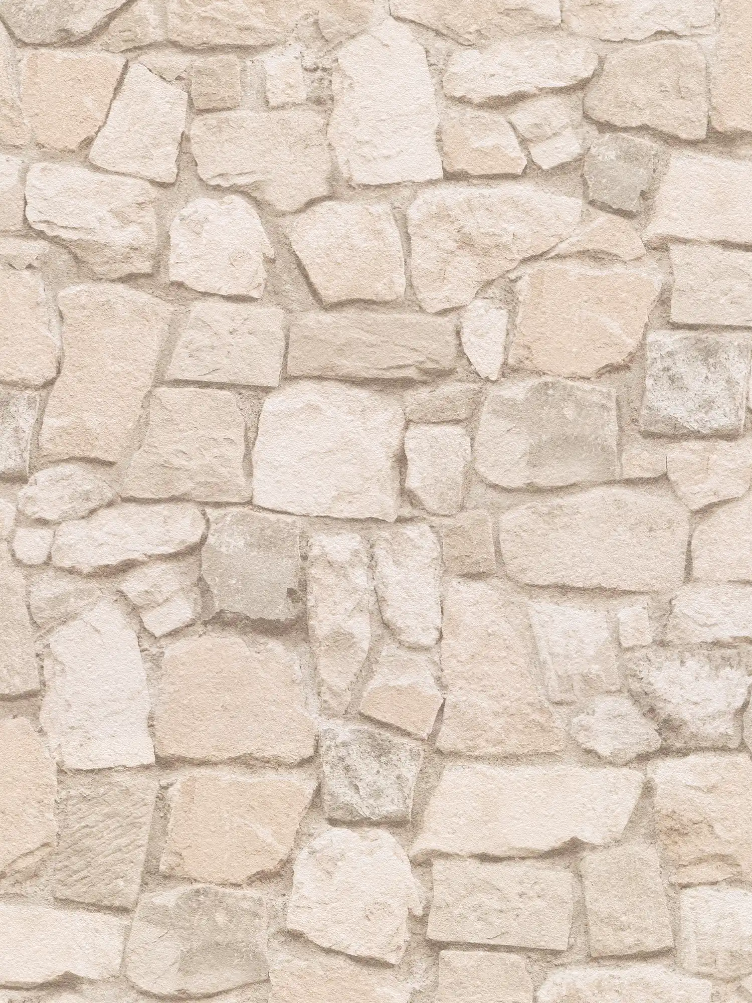         Steintapete mit 3D-Effekt und Sandstein-Mauerwerk – Beige, Braun
    