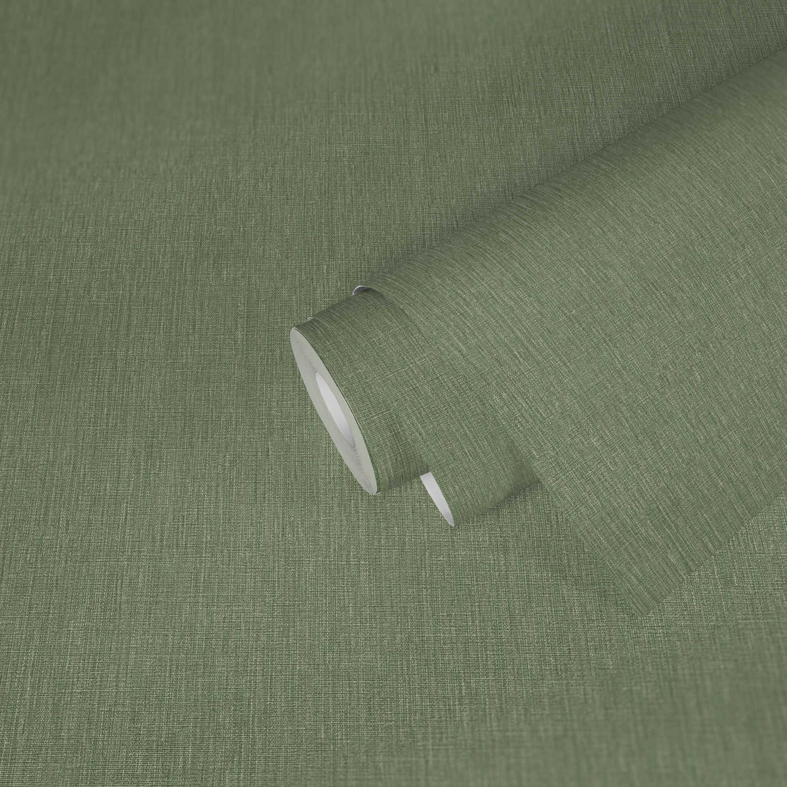            Leicht strukturierte Vliestapete in Textiloptik – Grün
        