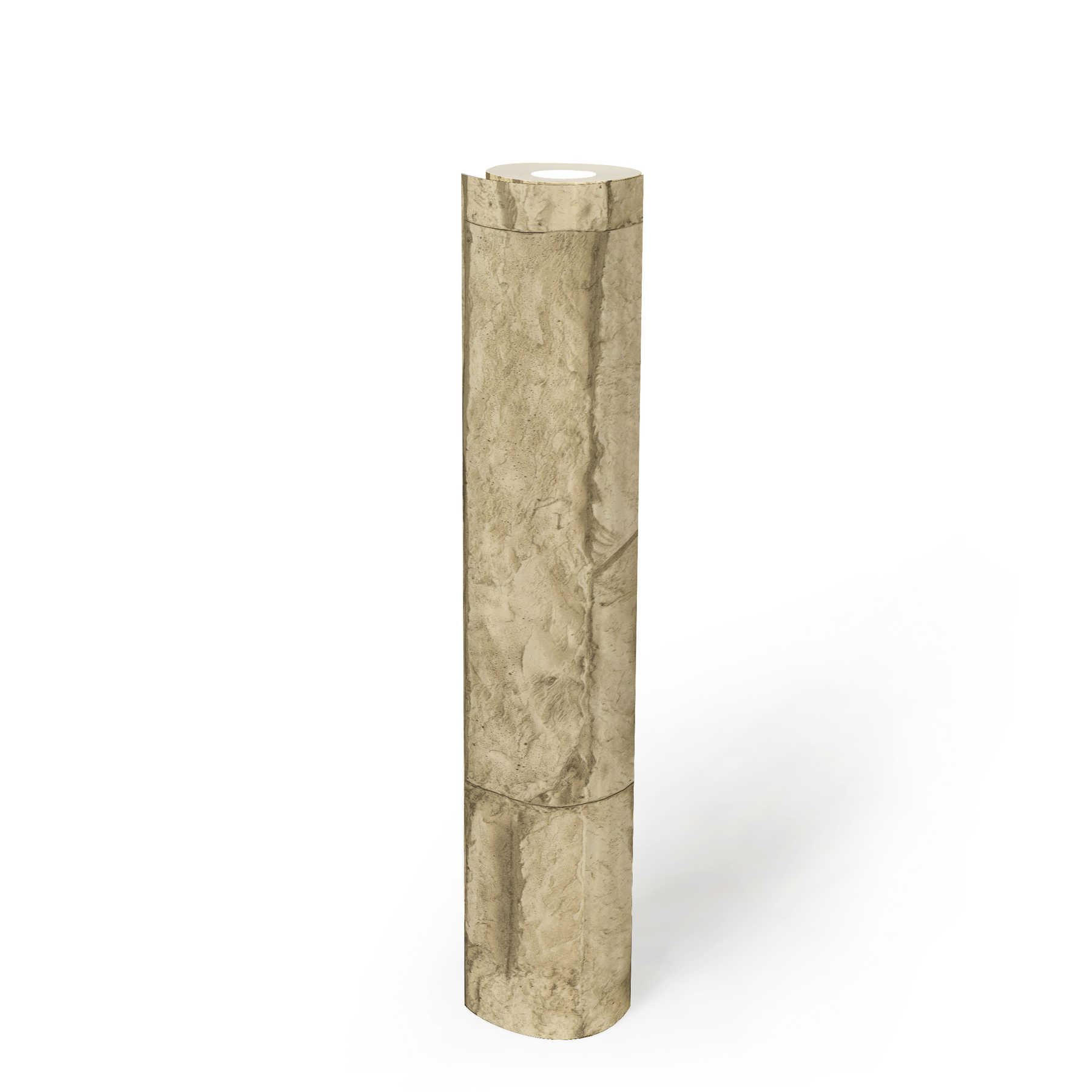             Mauer-Tapete mit Natursteinen rustikal & realistisch – Beige, Creme
        