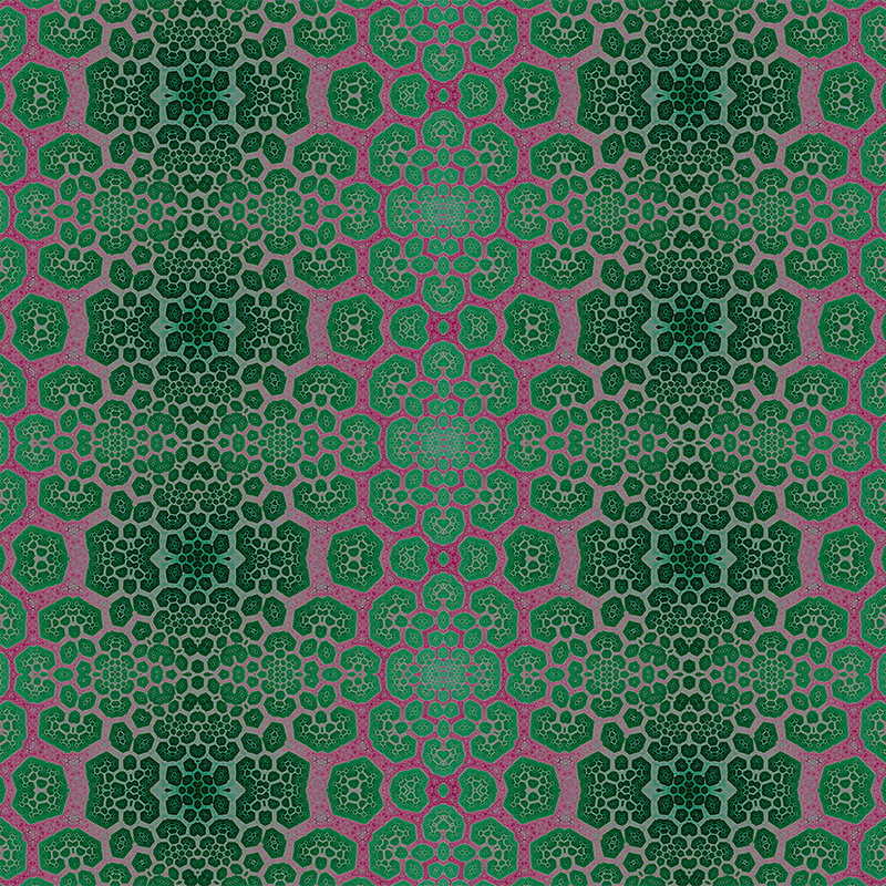         Fototapete Geometrische Waben – Grün, Lila
    