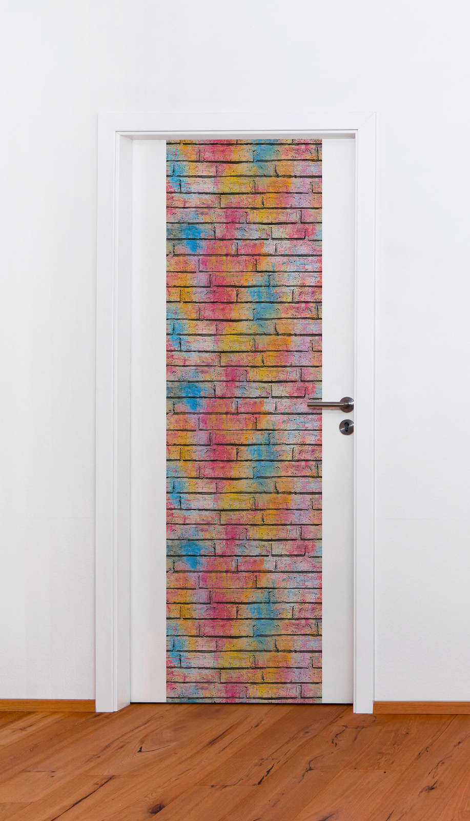             Tapetenpanel selbstklebend Graffiti Maueroptik – Bunt
        