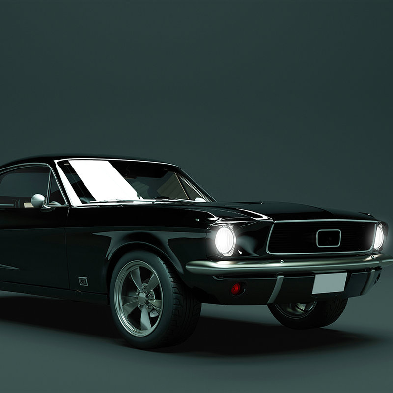 Mustang 2 - Fototapete, Mustang 1968 Vintage Car – Blau, Schwarz | Struktur Vlies
