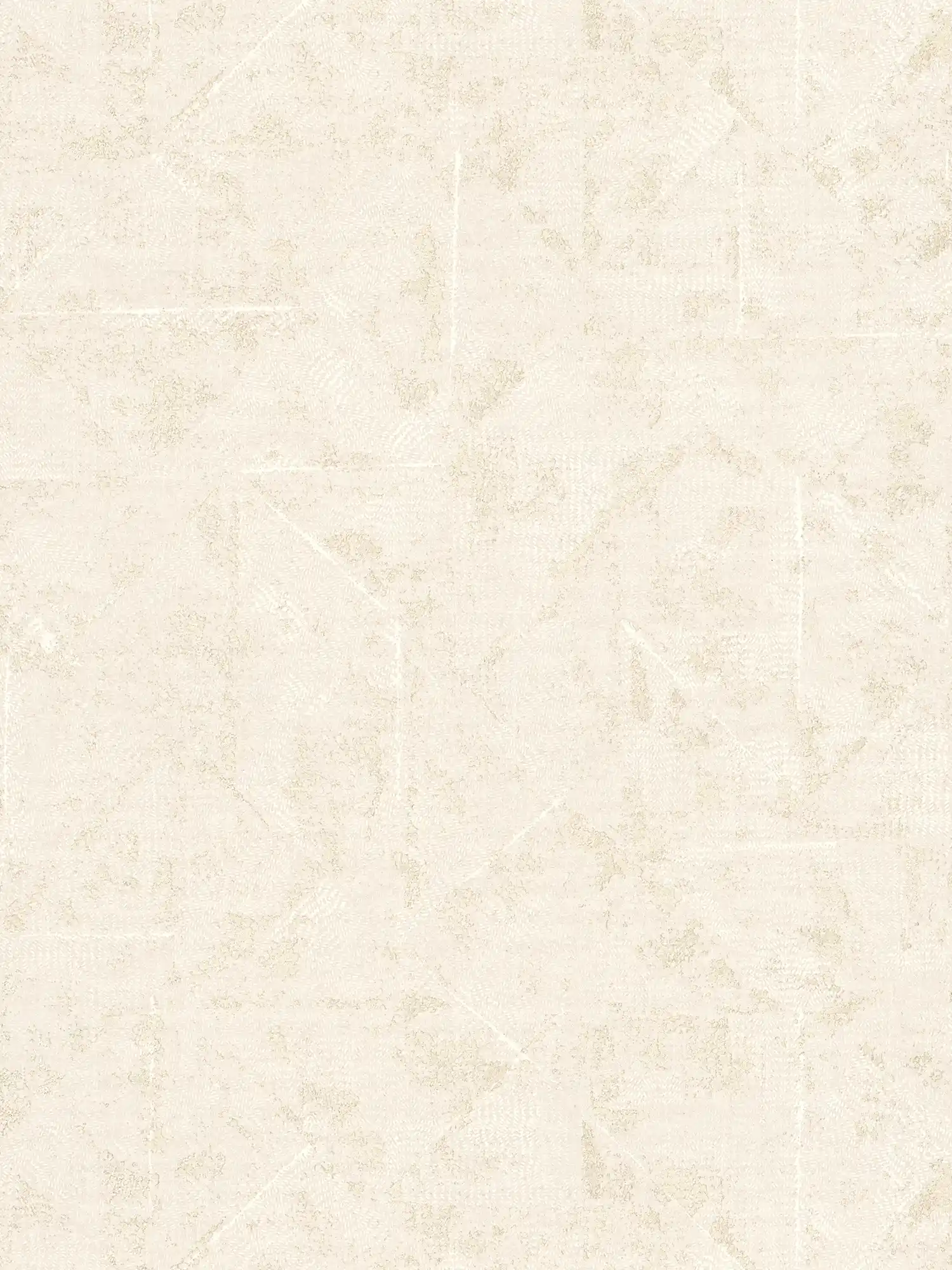 Tapete asymmetrisch gemustert, Used Look – Creme, Weiß, Gold
