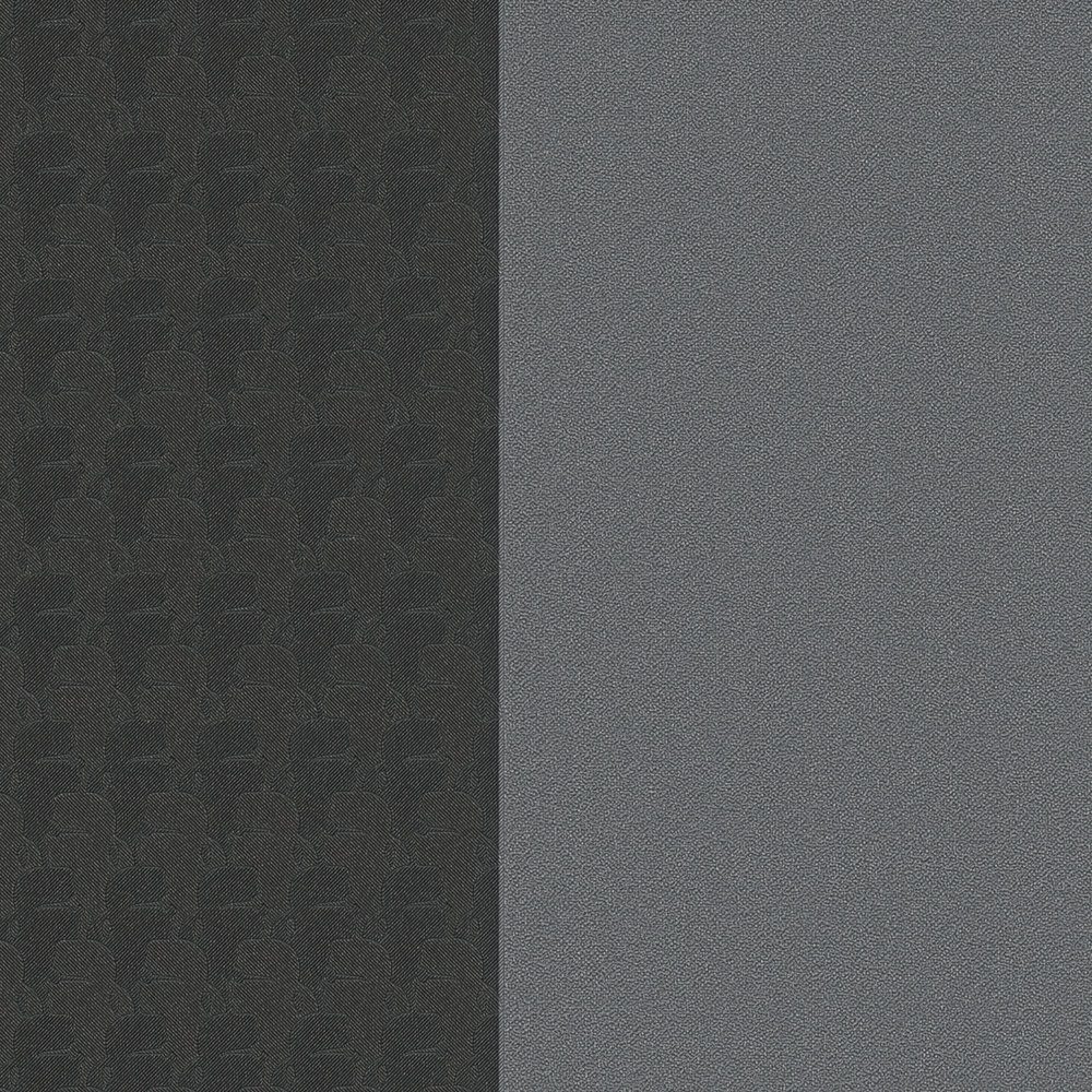             Streifentapete Karl LAGERFELD mit Textureffekt – Grau, Schwarz
        