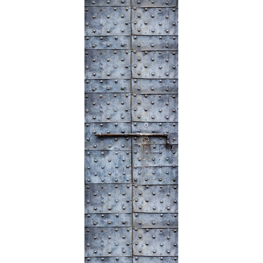         Moderne Fototapete Eisenwand mit Schloss auf Premium Glattvlies
    